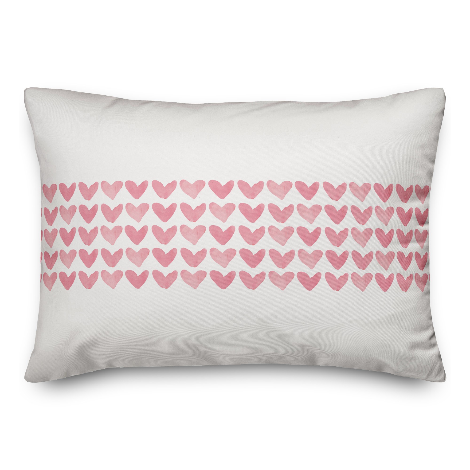 Watercolor Hearts 14x20 Spun Poly Pillow