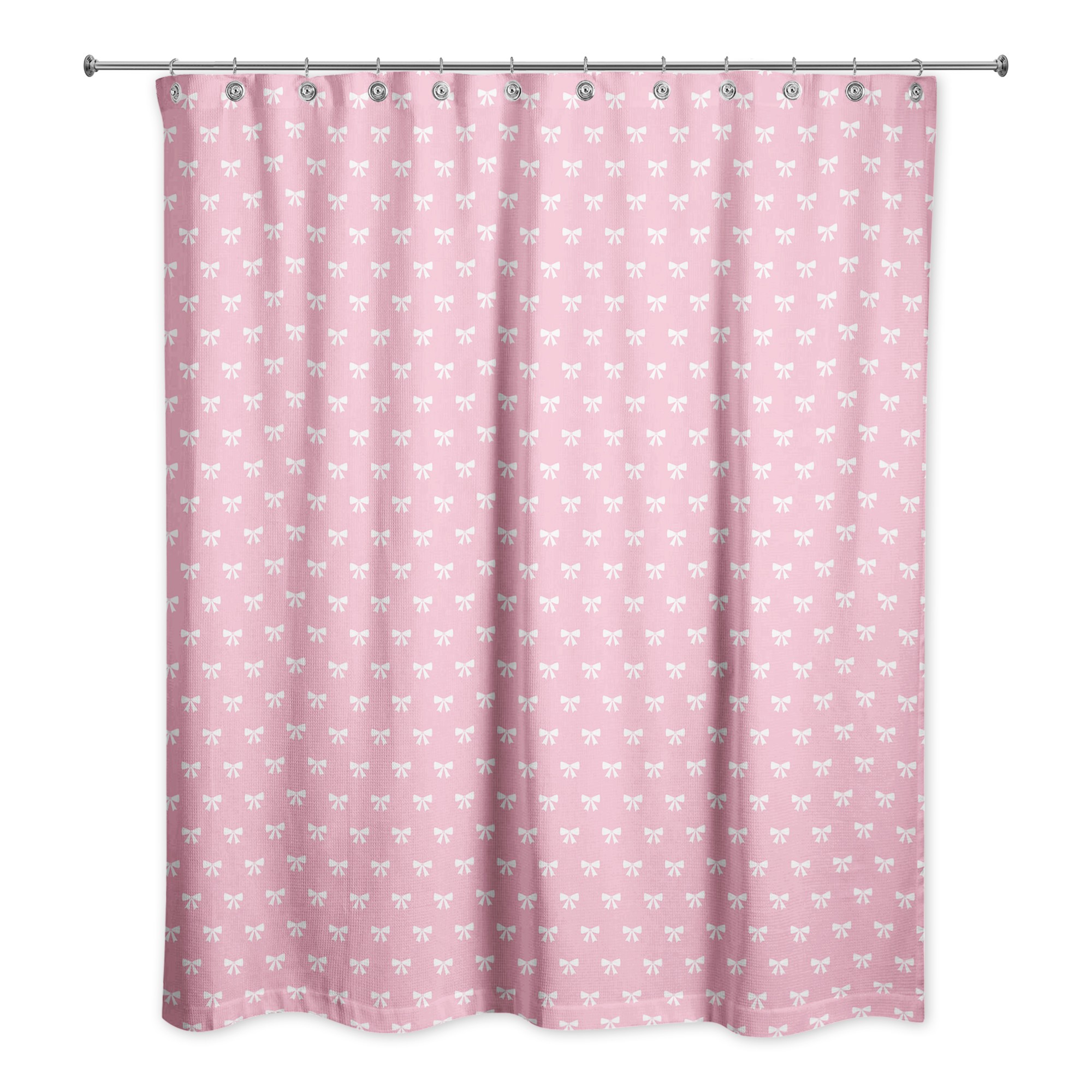 Pink and White Bow Pattern 71x74 Shower Curtain