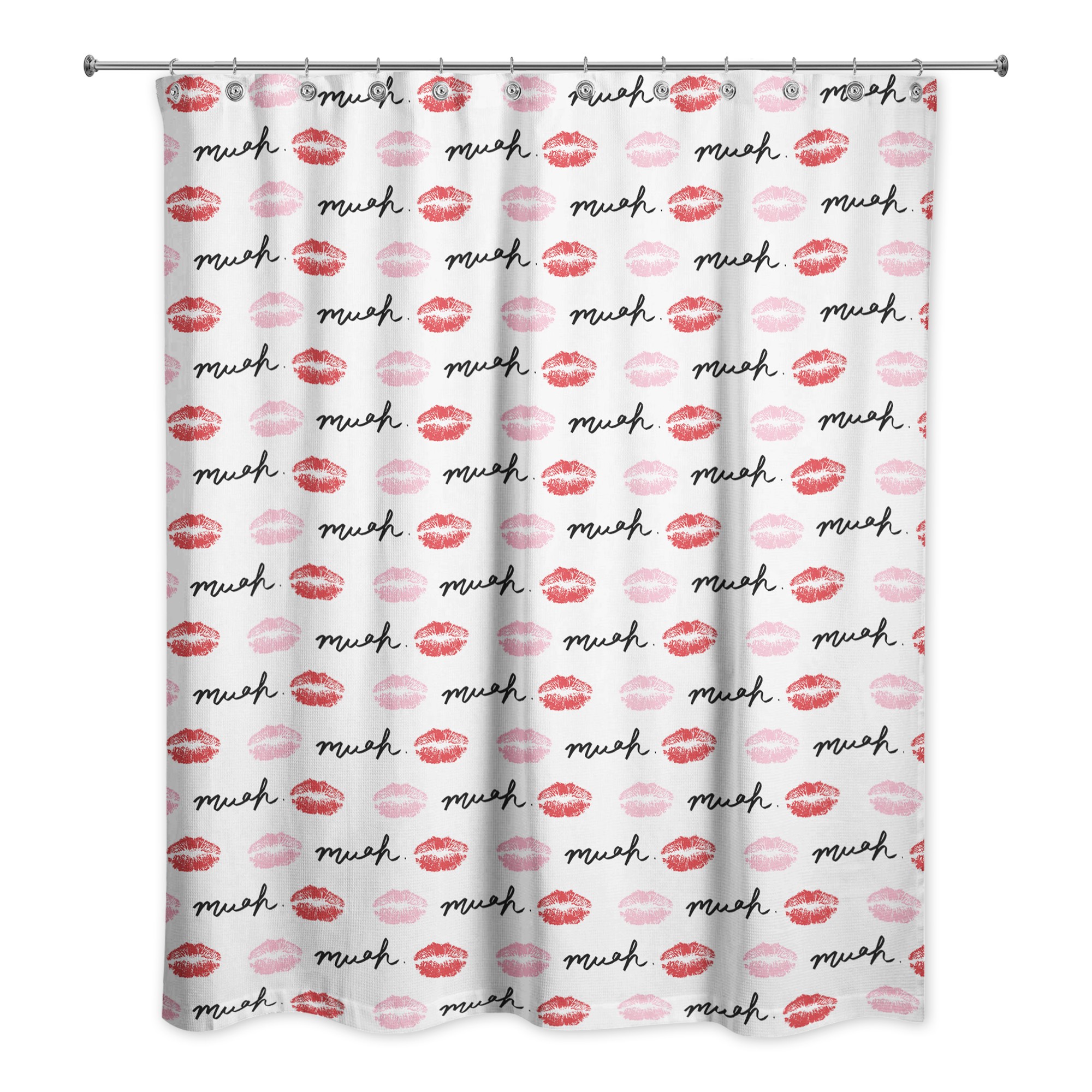 Pink and Red Lips 71x74 Shower Curtain