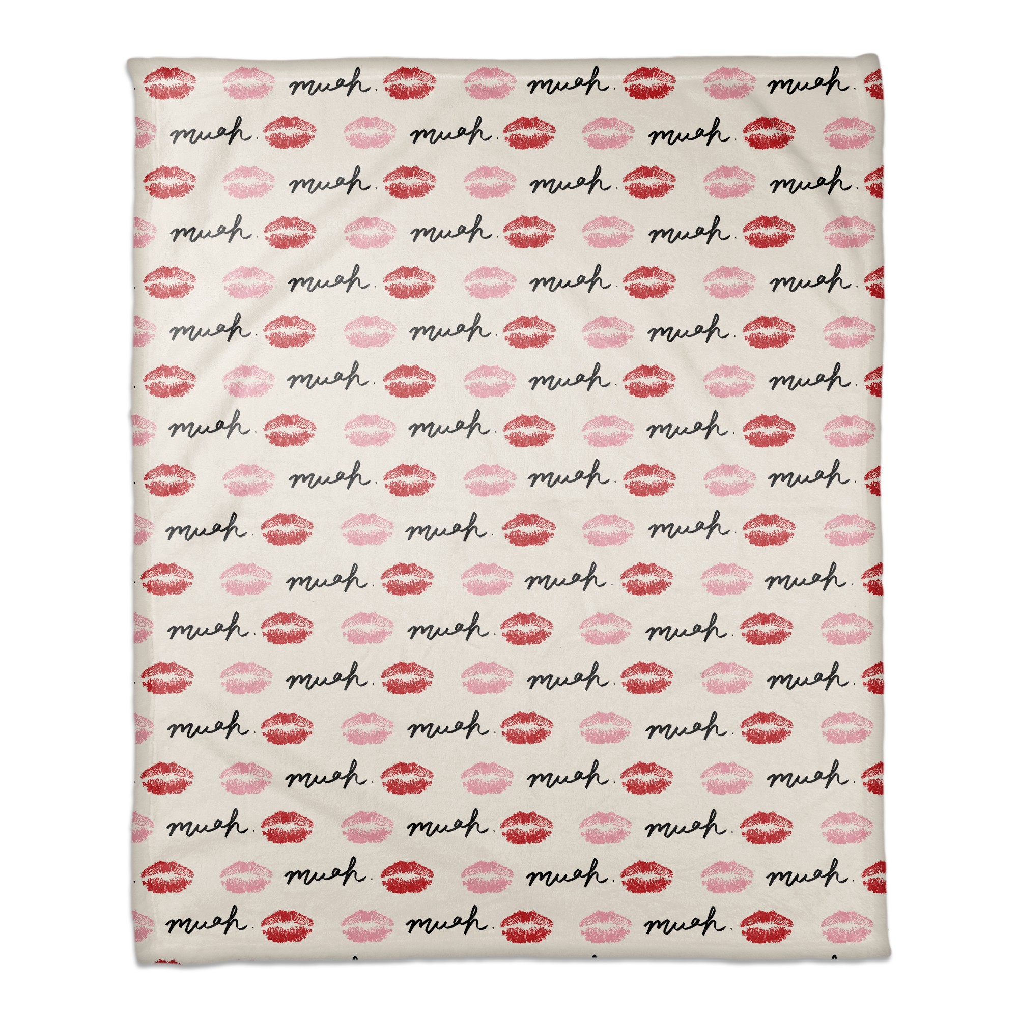 Pink and Red Lips 50x60 Coral Fleece Blanket