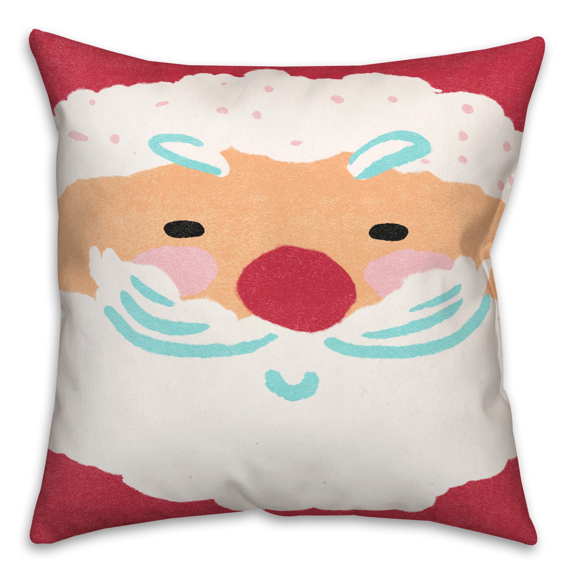Santa Face 18x18 Spun Poly Pillow