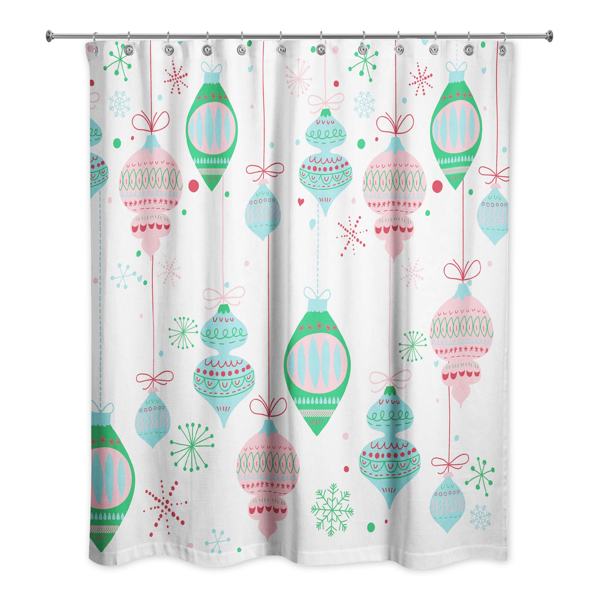 Retro Funky Ornaments 71x74 Shower Curtain