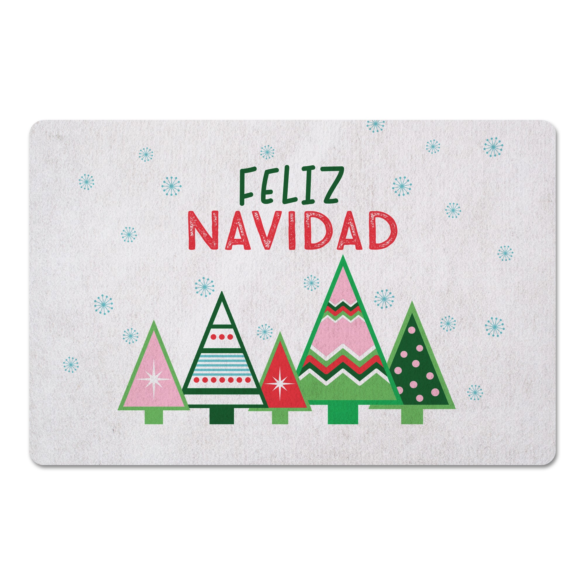 Feliz Navidad Trees 27x18 Floor Mat