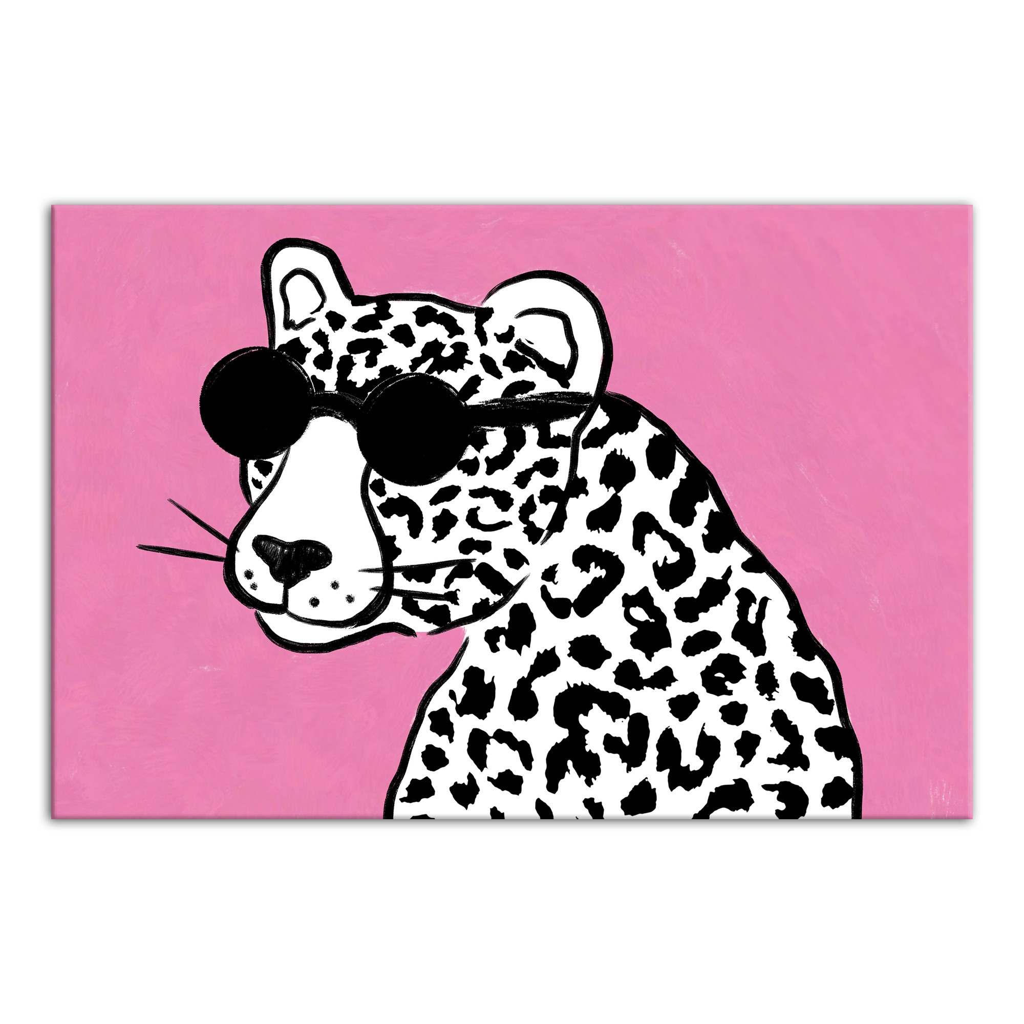 Leopard with Glasses 18x12 Canvas Wall Art