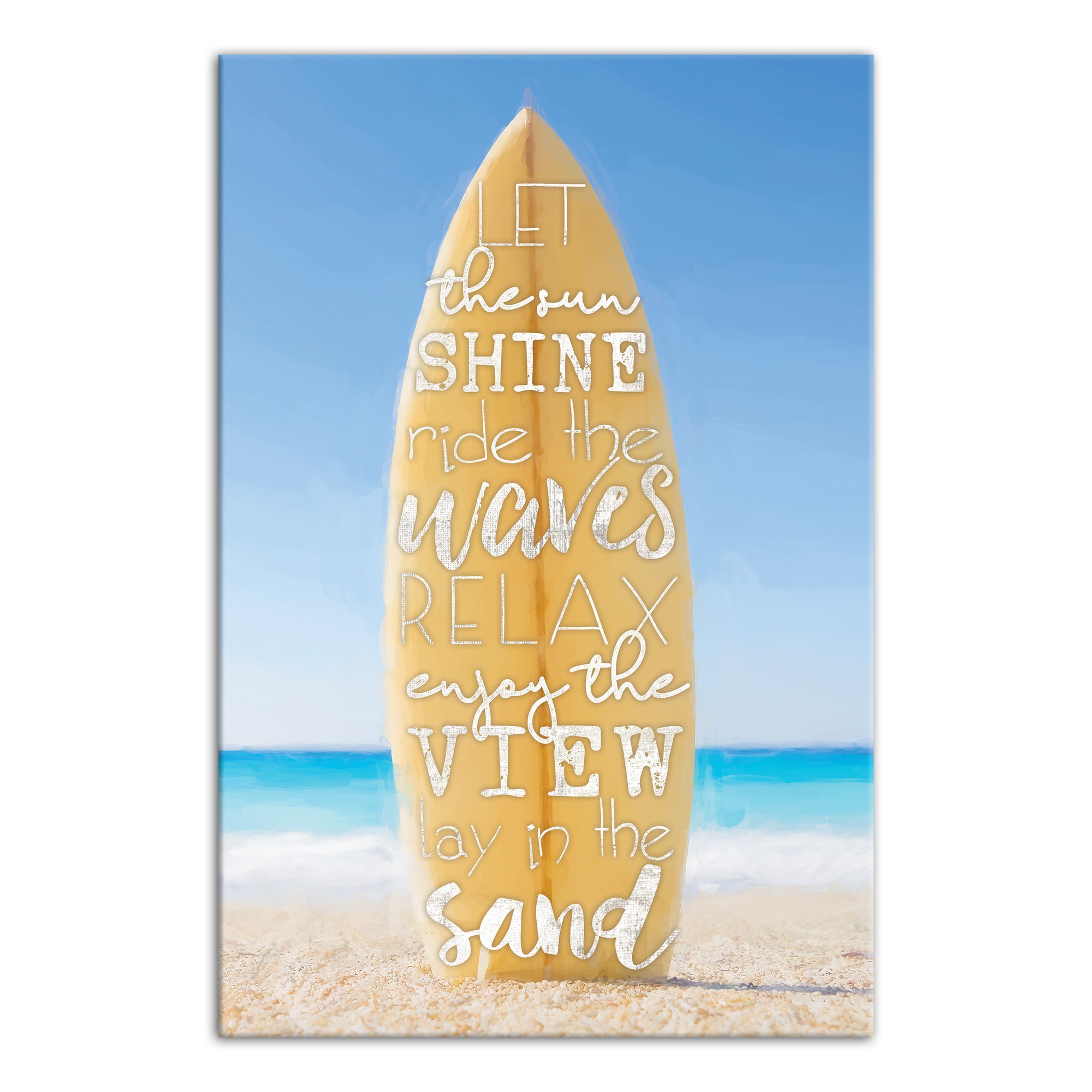 Surf Board 12x18 Canvas Wall Art