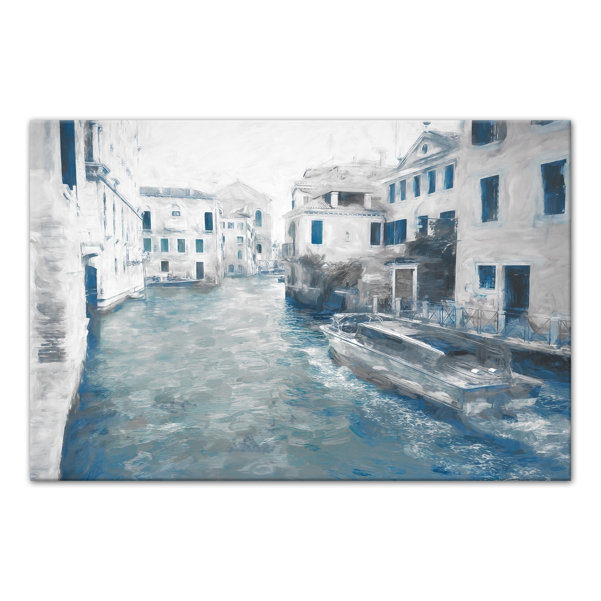 Italy Canal 18x12 Canvas Wall Art