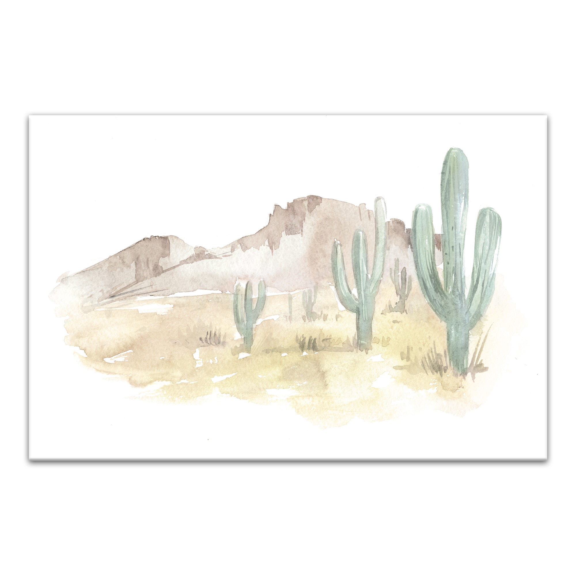 Watercolor Canyon Desert 18x12 Canvas Wall Art
