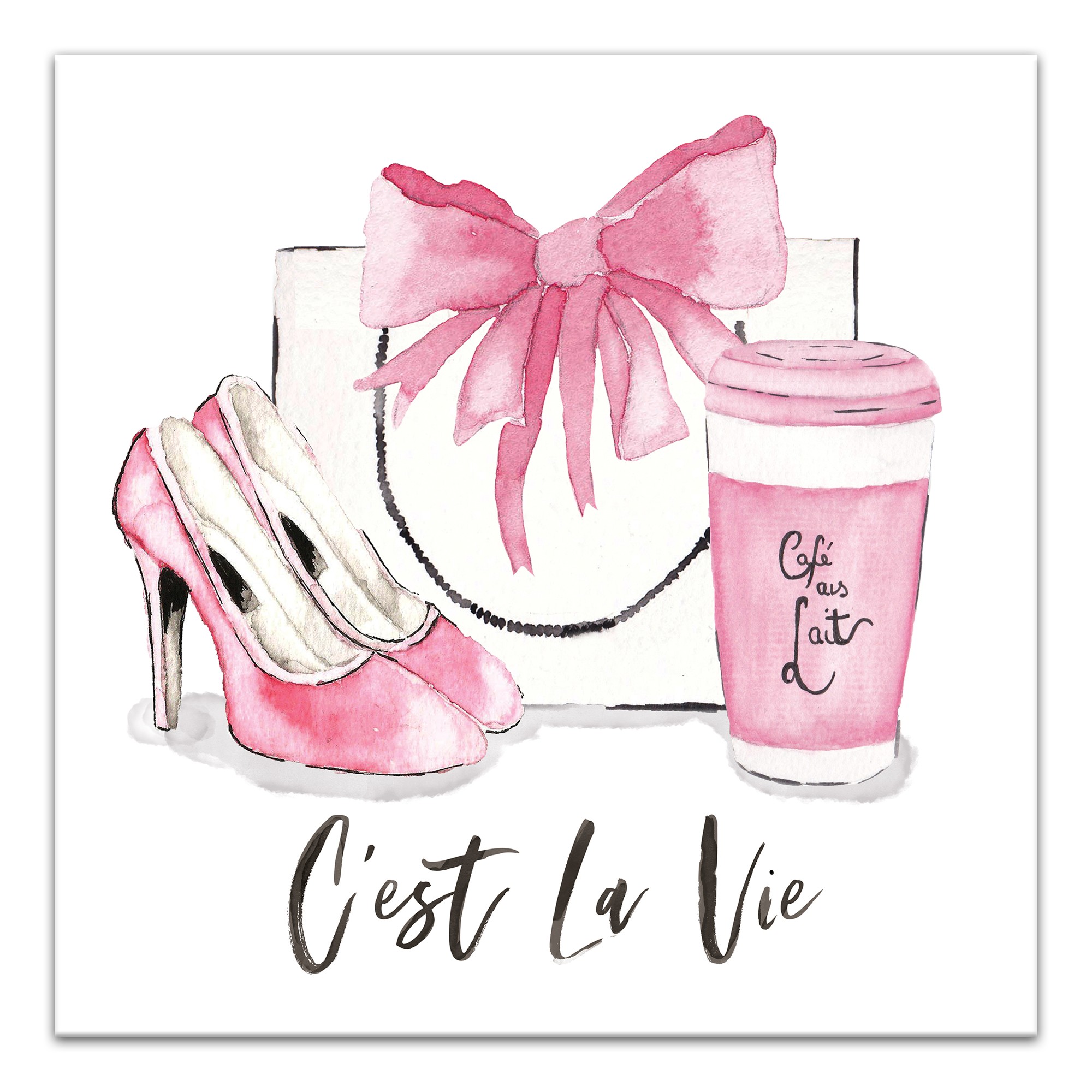 C'est La Vie Fashion 16x16 Canvas Wall Art