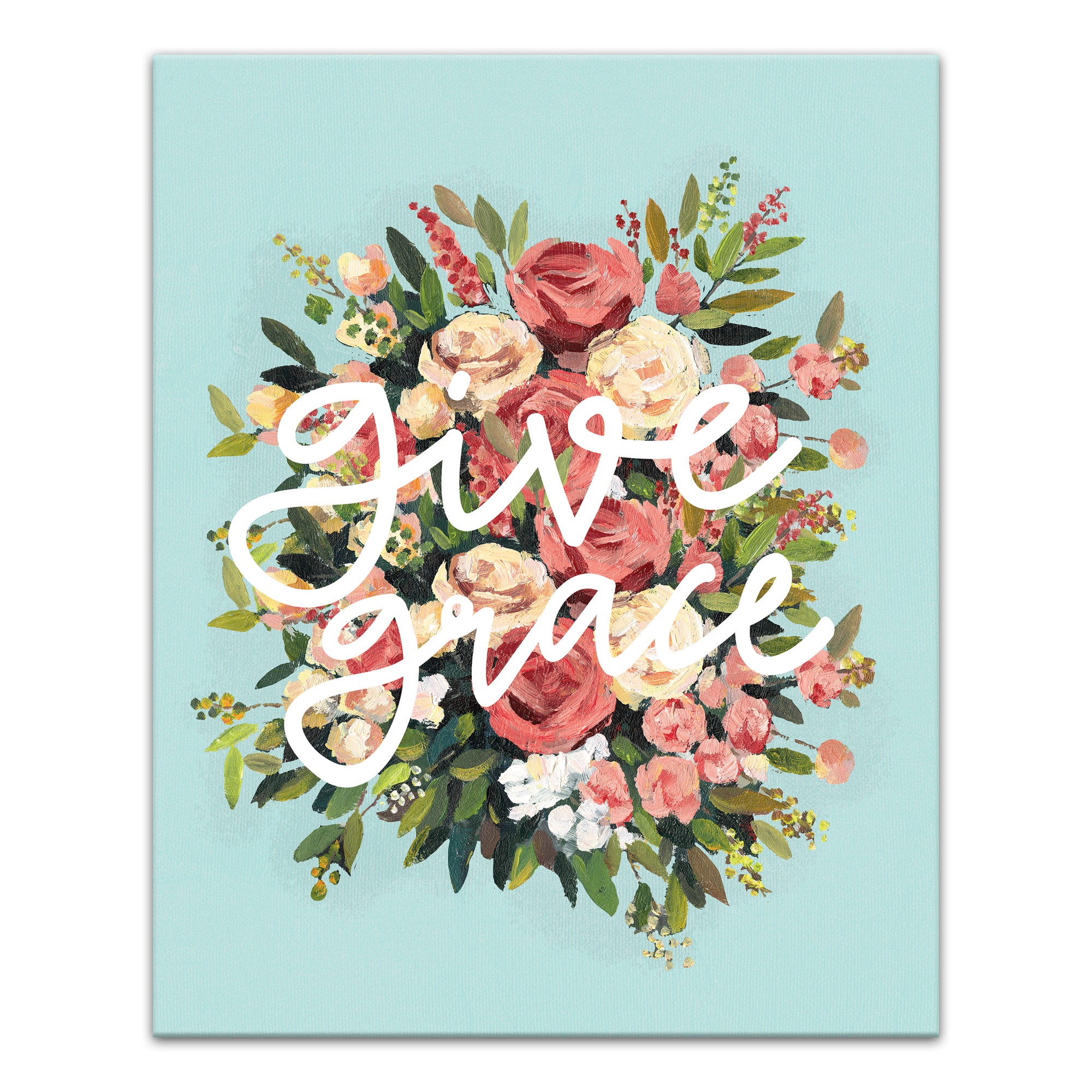 Give Grace Bouquet 16x20 Canvas Wall Art