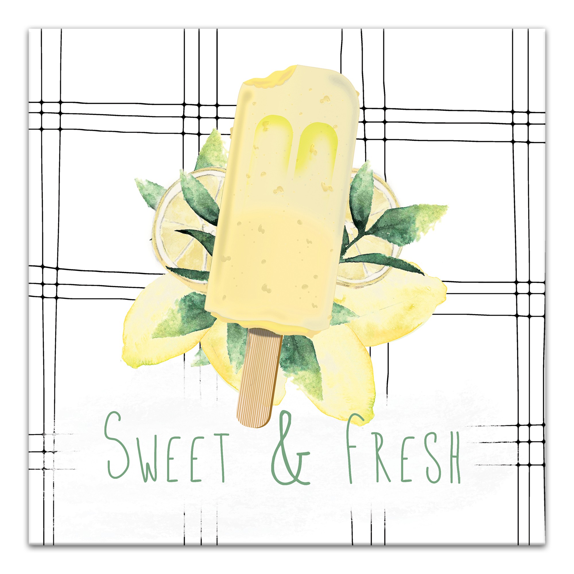 Lemon Popsicle 20x20 Canvas Wall Art