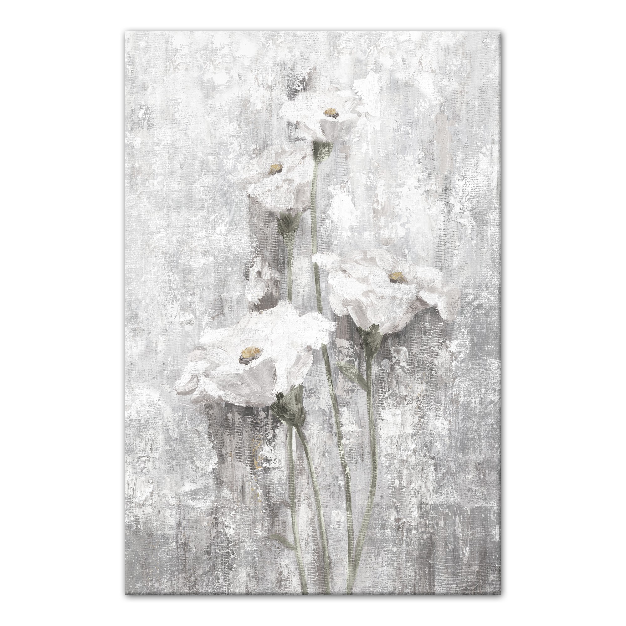 White Florals  20x30 Canvas Wall Art