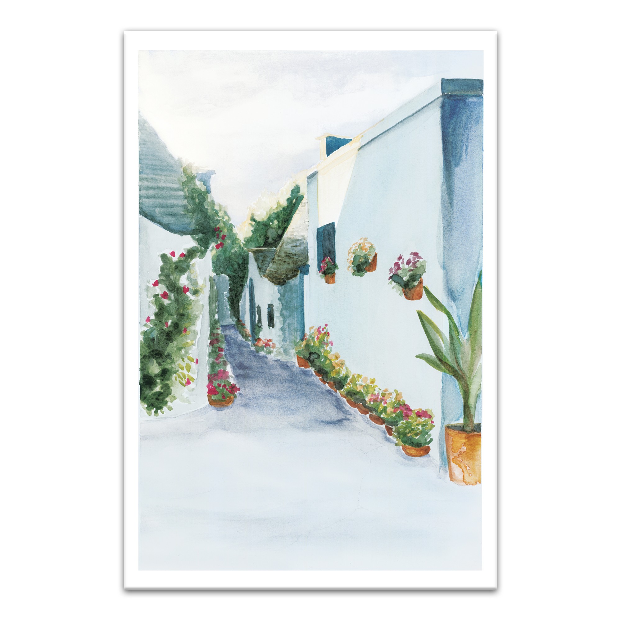 Watercolor Alleyway 20x30 Canvas Wall Art