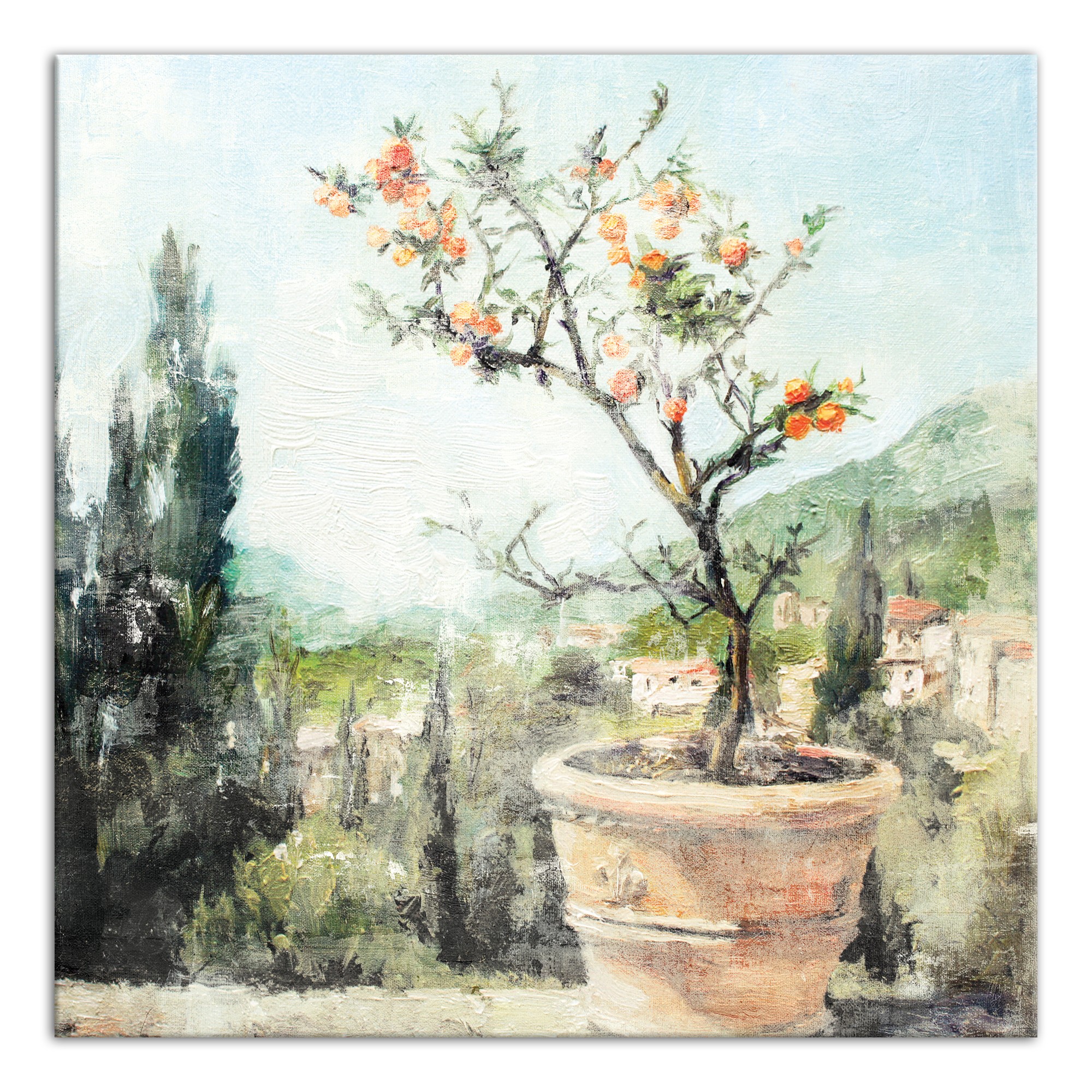 Tuscan Orange Tree 24x24 Canvas Wall Art