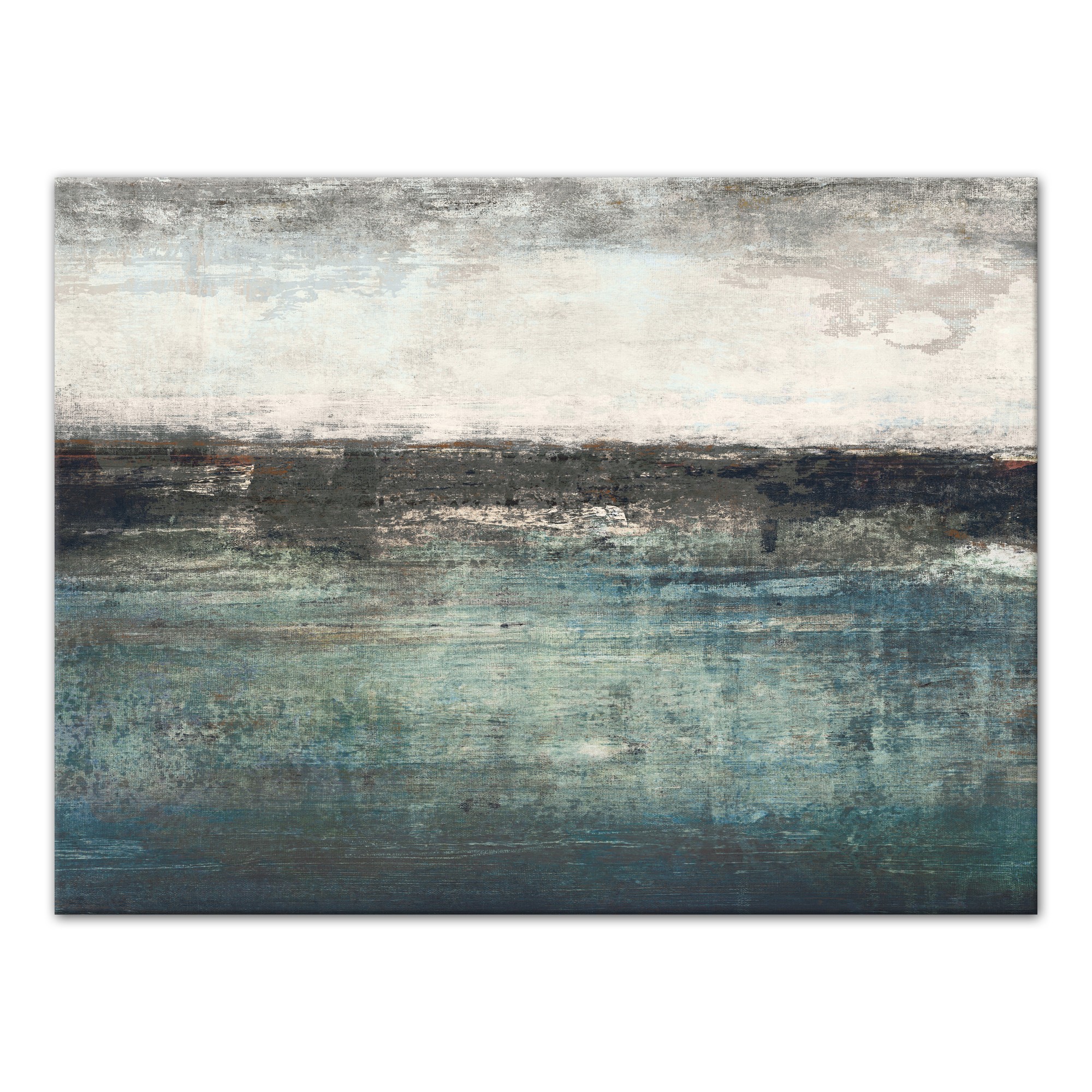 Blue and Green Horizon 40x30 Canvas Wall Art