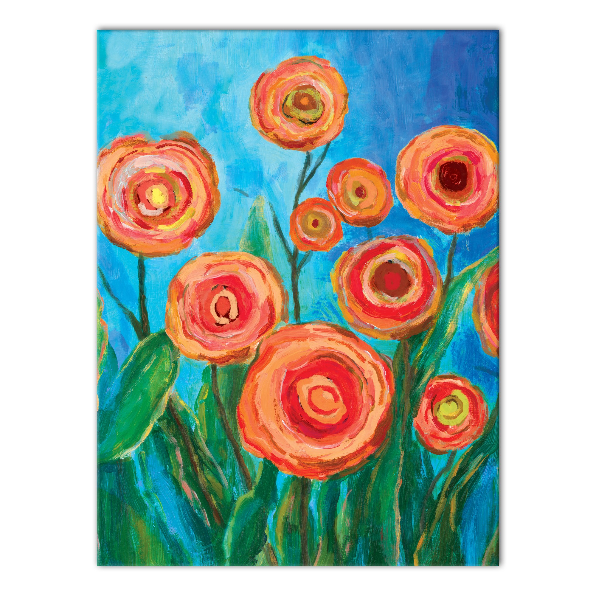 Bright Red and Orange Flowers 30x40 Canvas Wall Art