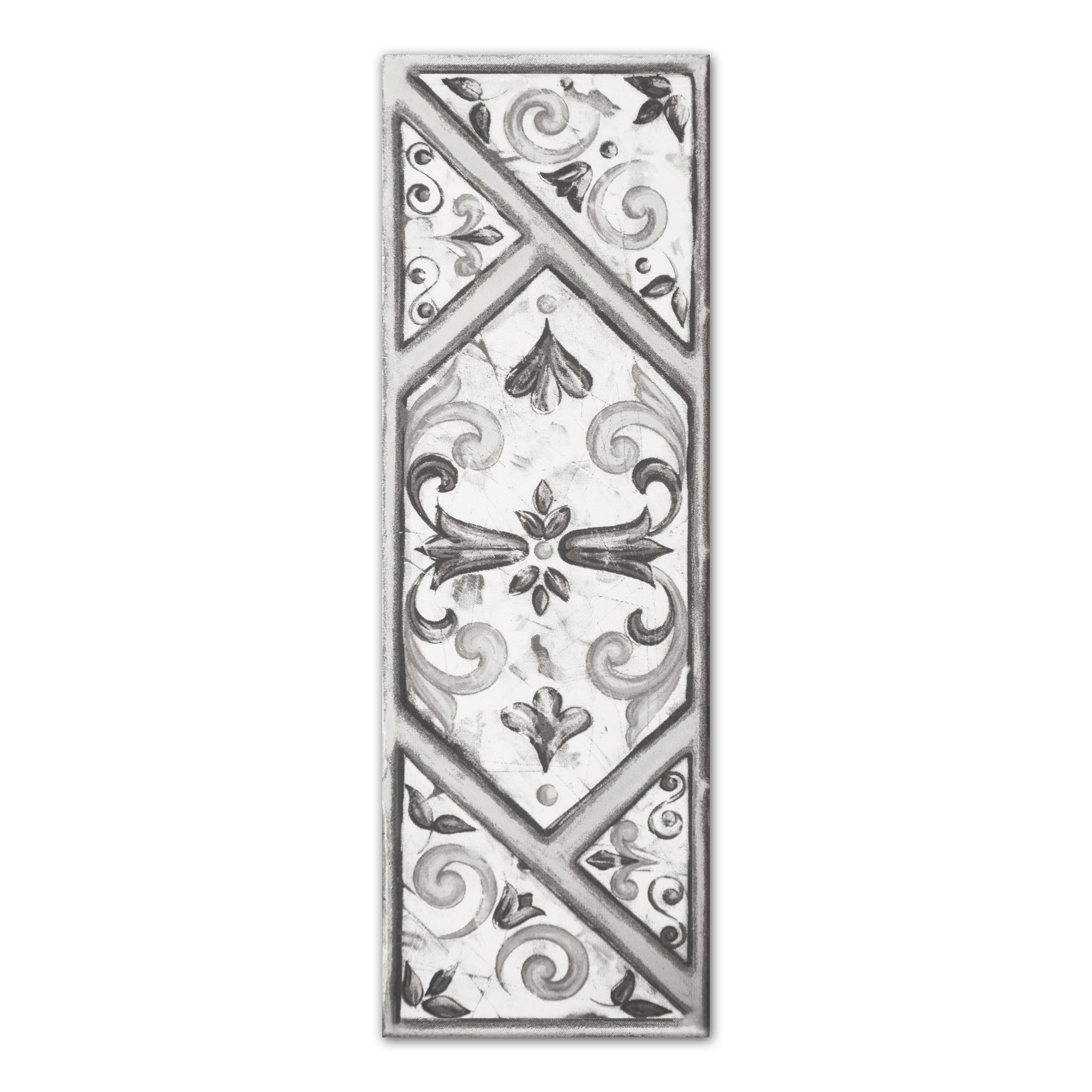 Grayscale Decorative Panel 12x36 Canvas Wall Art