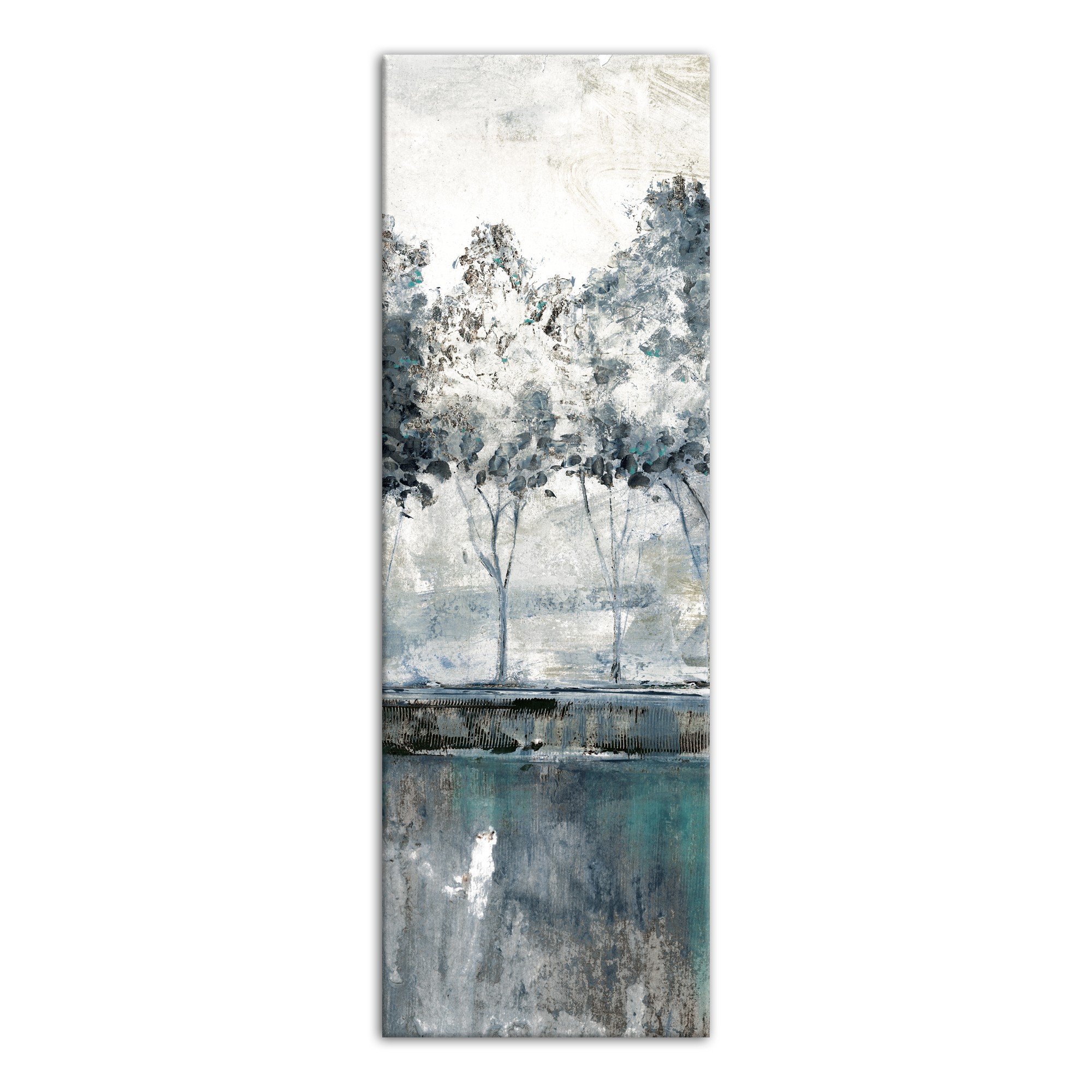 Blue Forest Line 12x36 Canvas Wall Art