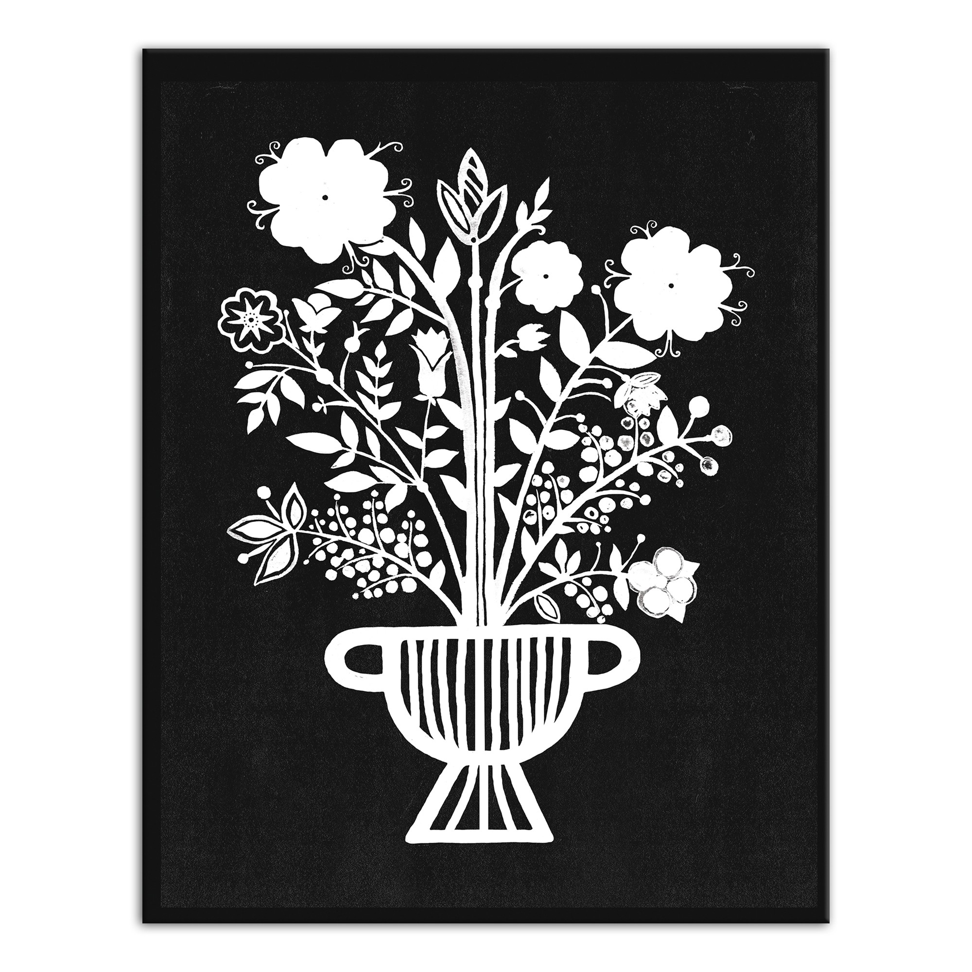 Black and White Vase 11x14 Canvas Wall Art
