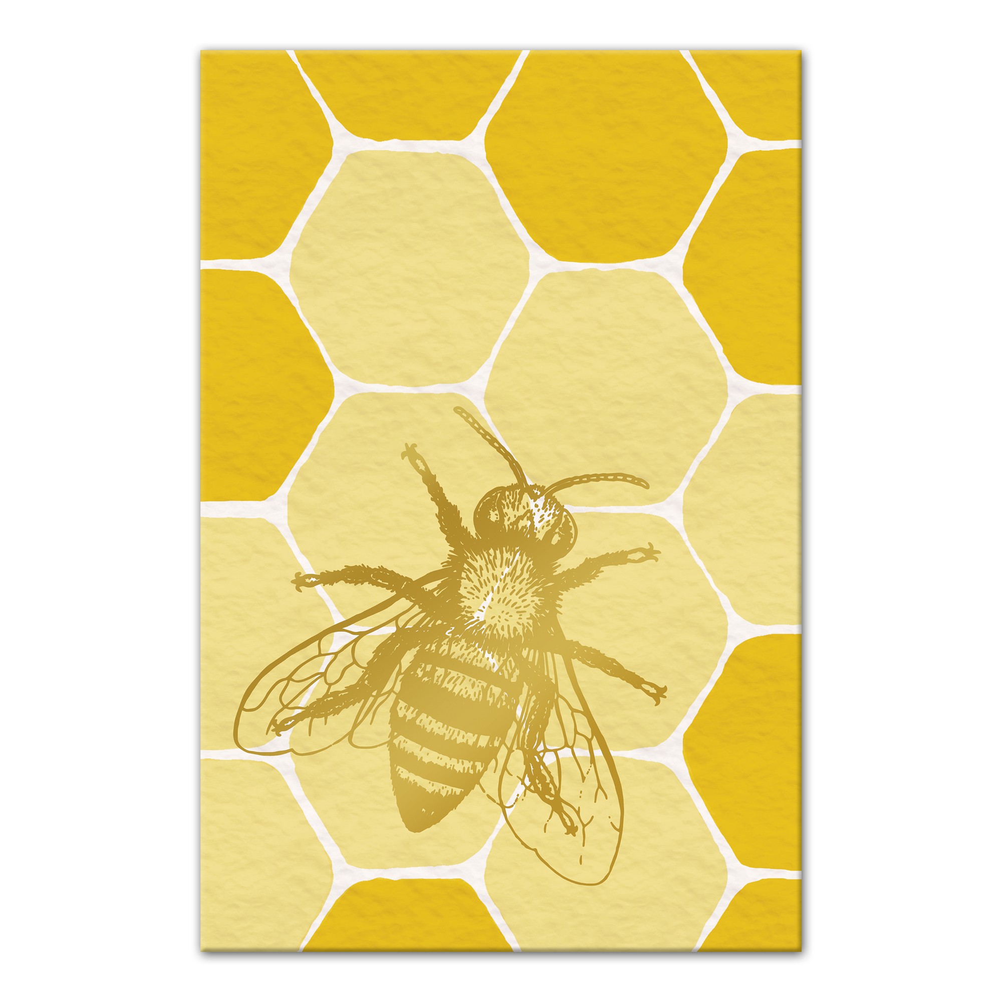 Yellow Honeycomb Bee 12x18 Canvas Wall Art