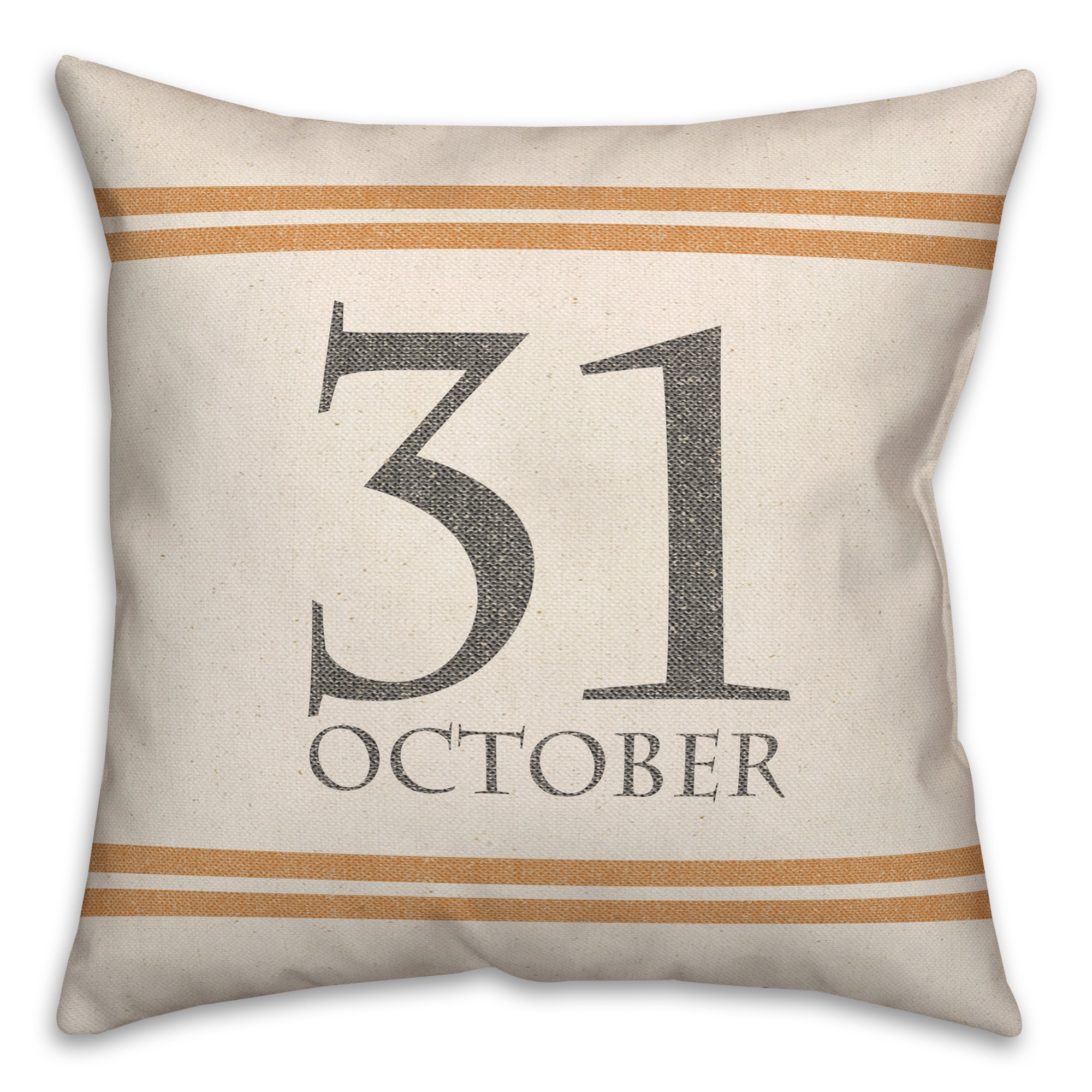 Halloween Date on Linen 18x18 Spun Poly Pillow