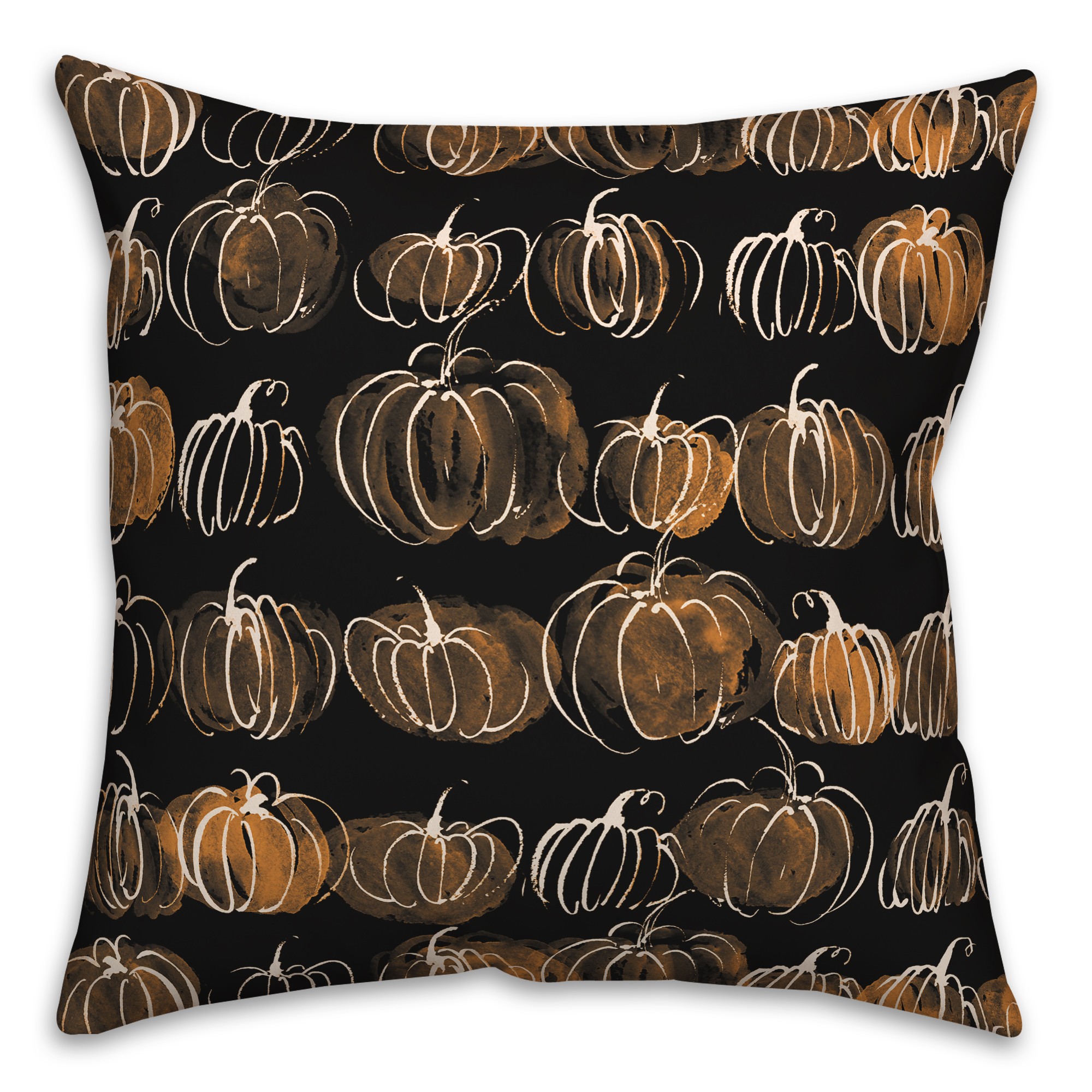 Watercolor Pumpkins 18x18 Spun Poly Pillow