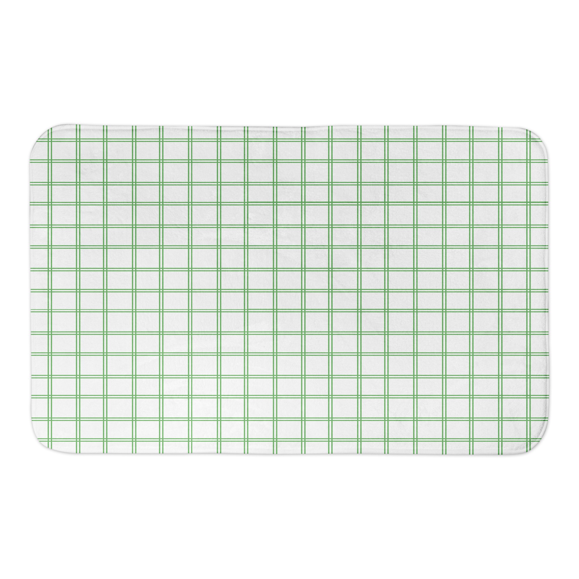 Green Grid Pattern 34x21 Bath Mat