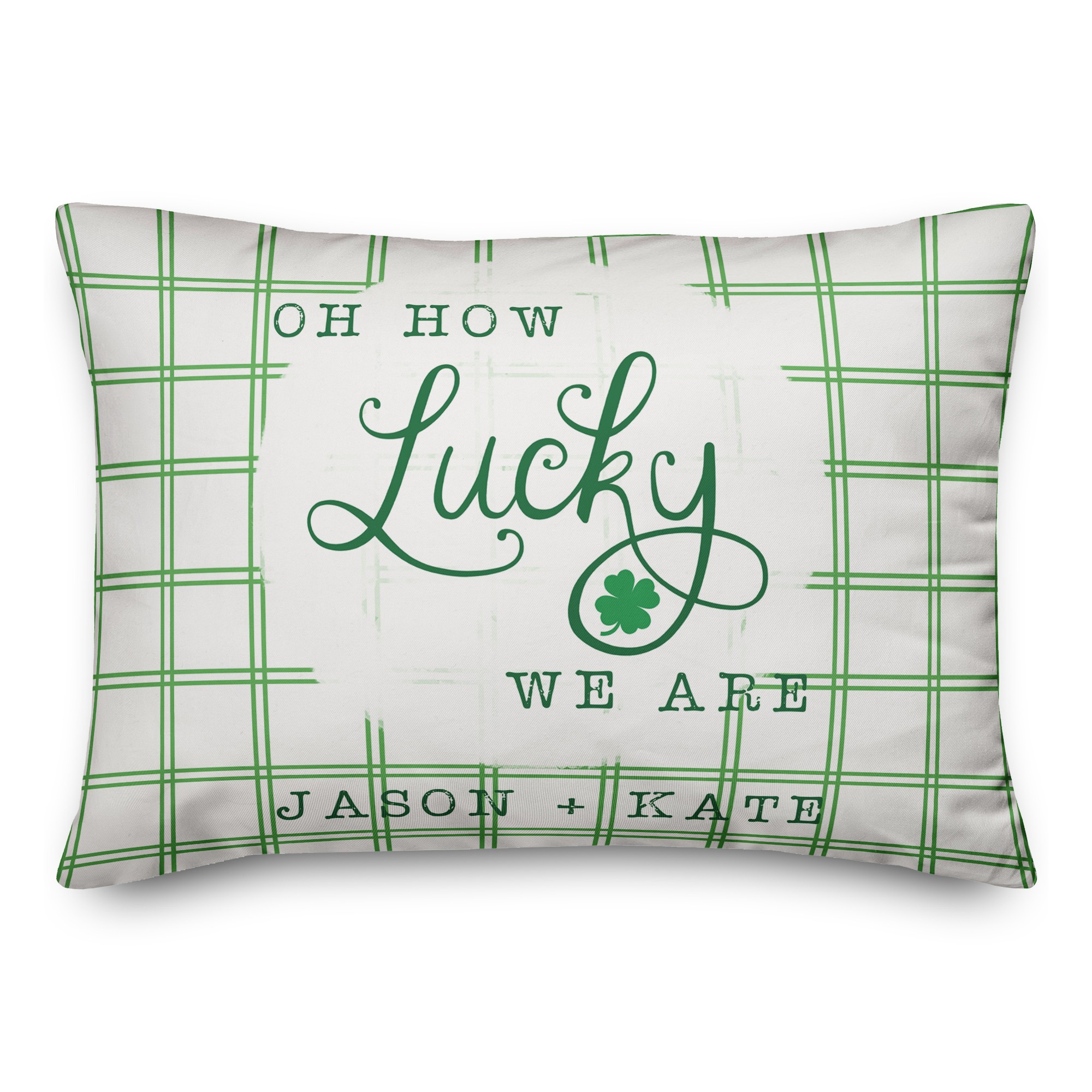 Oh How Lucky 14x20 Personalized Spun Poly Pillow