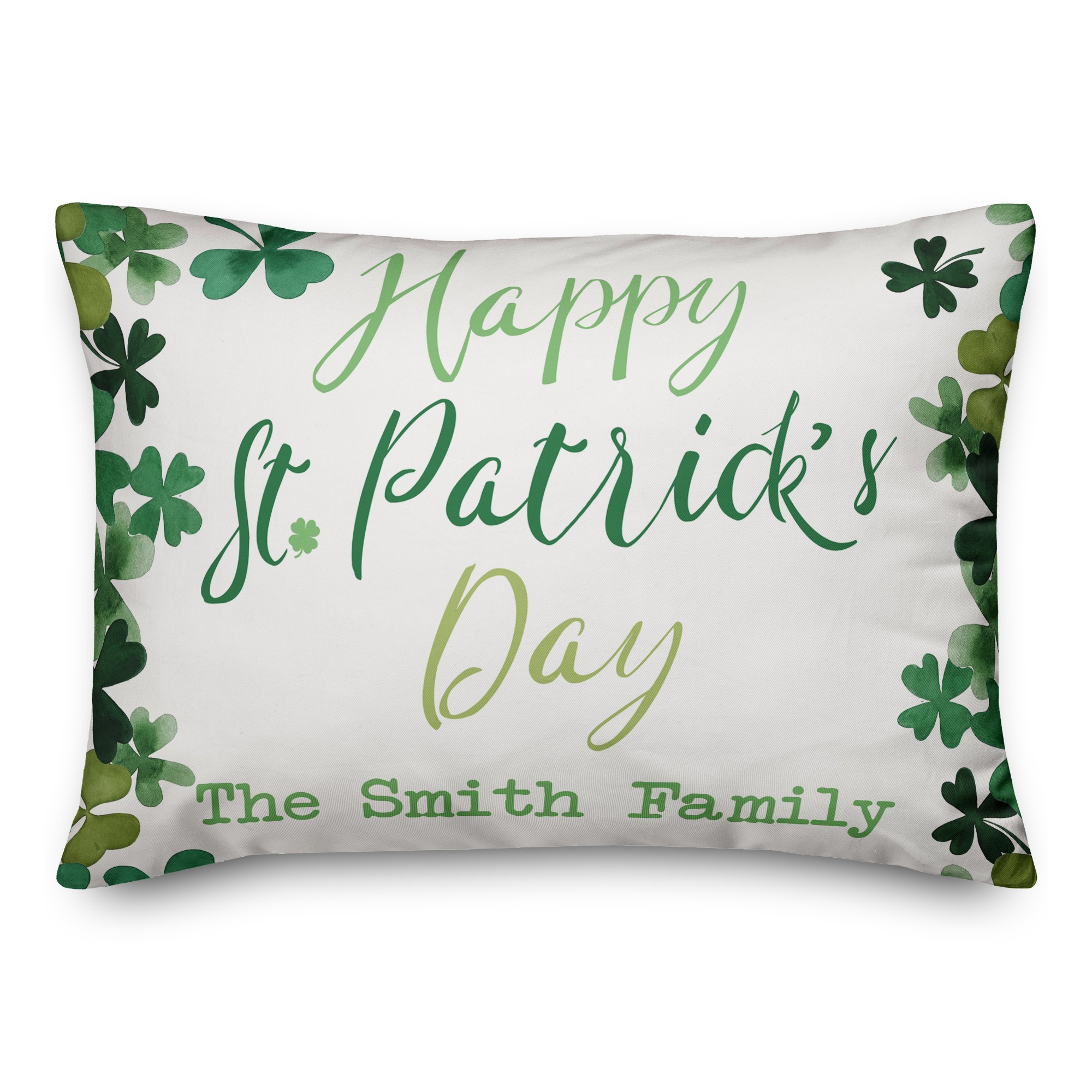 Happy St. Patricks Day 14x20 Personalized Spun Poly Pillow