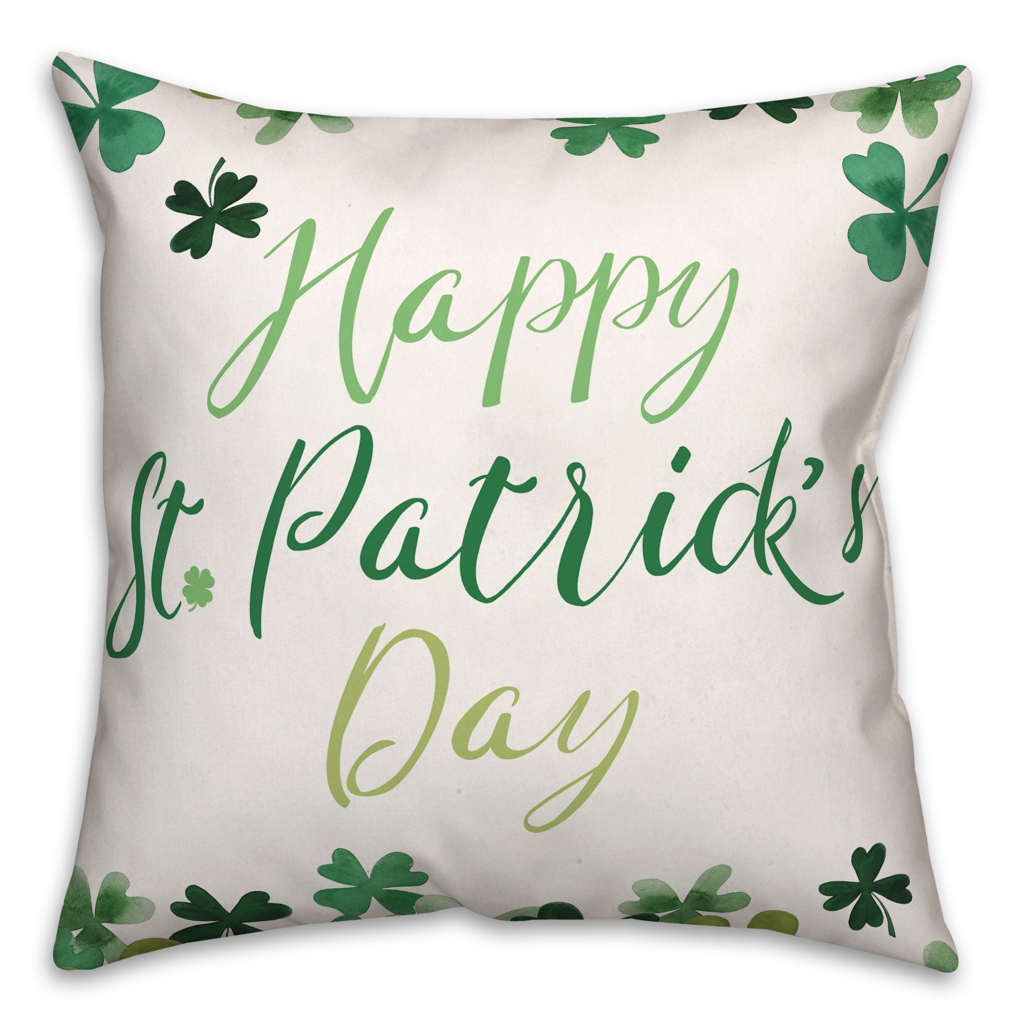 Happy St. Patricks Day 18x18 Spun Poly Pillow