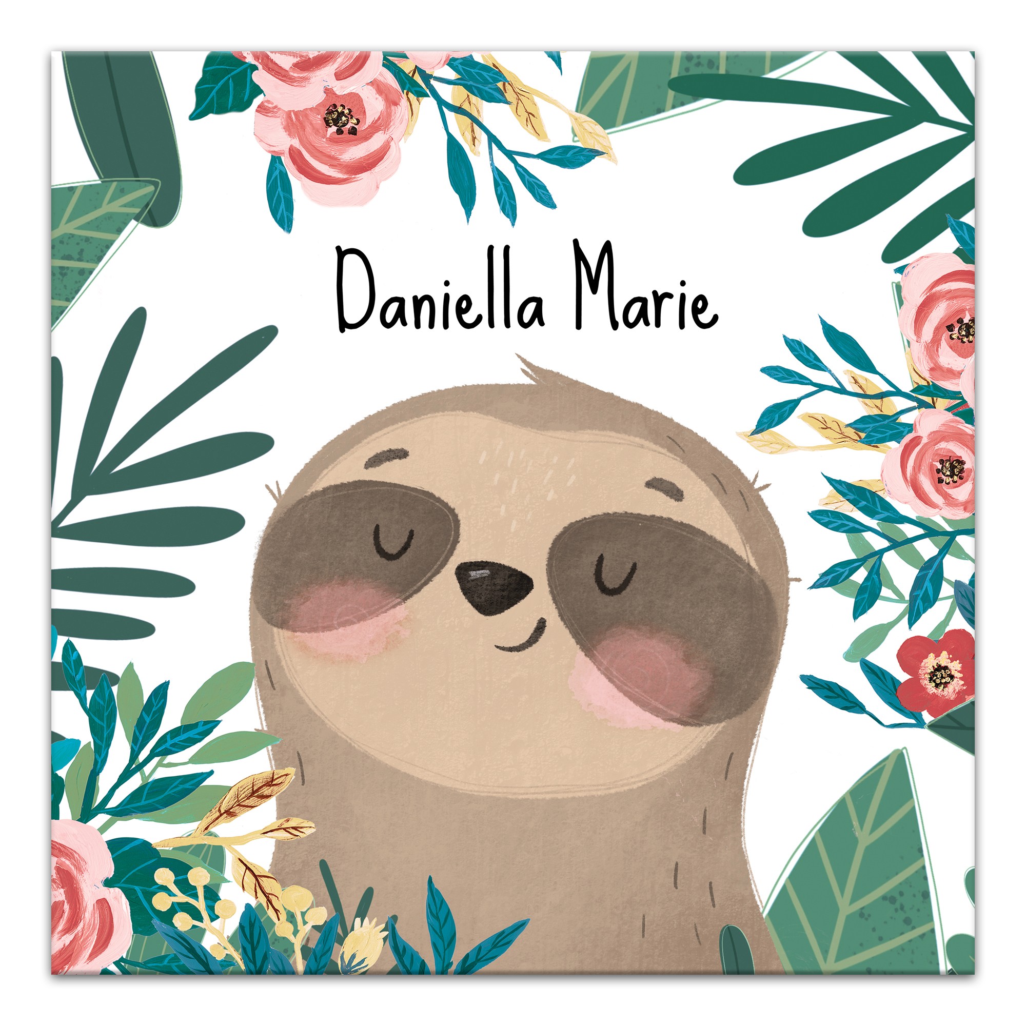 Jungle Sloth 20x20 Personalized Canvas Wall Art
