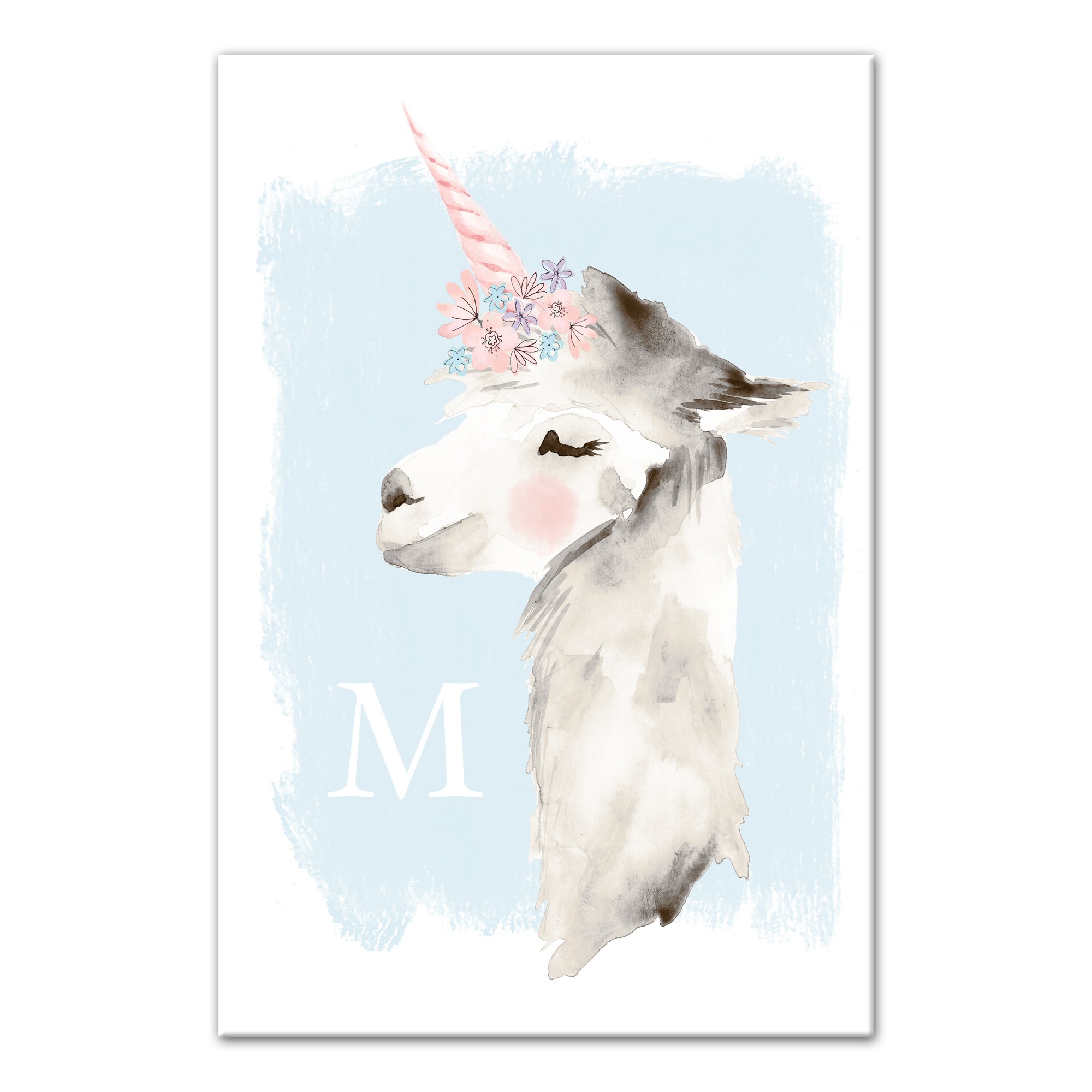 Unicorn Llama 24x36 Personalized Canvas Wall Art