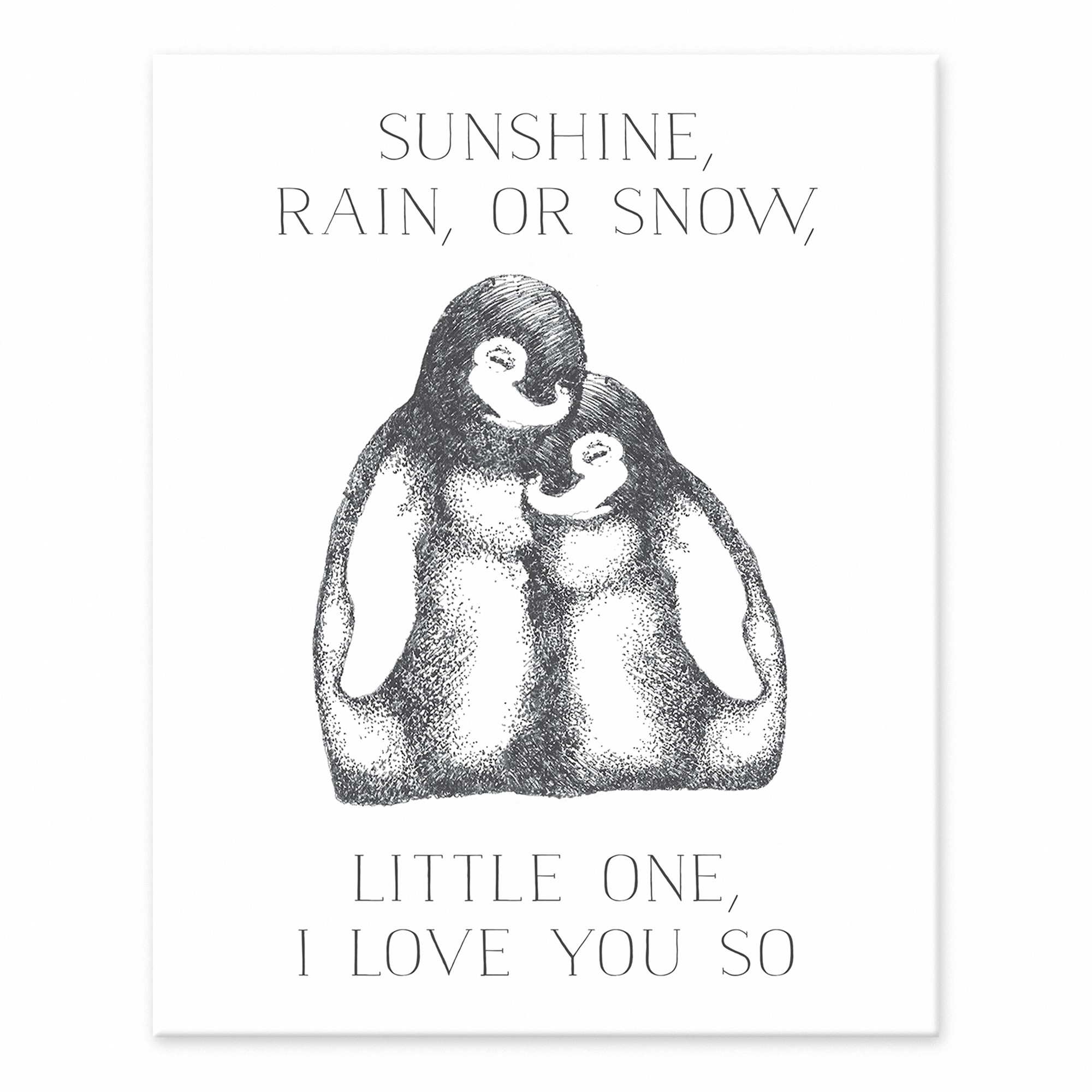 Love You Penguins 8x10 Tabletop Canvas