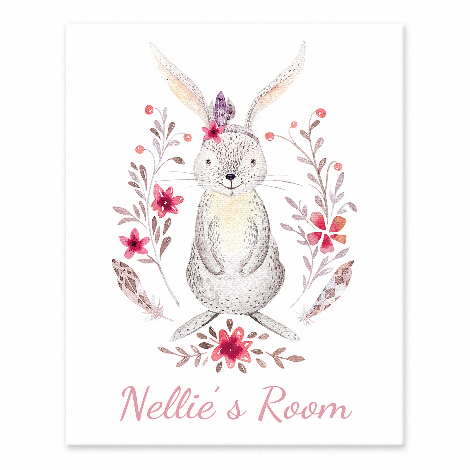 Boho Bunny 8x10 Personalized Tabletop Canvas