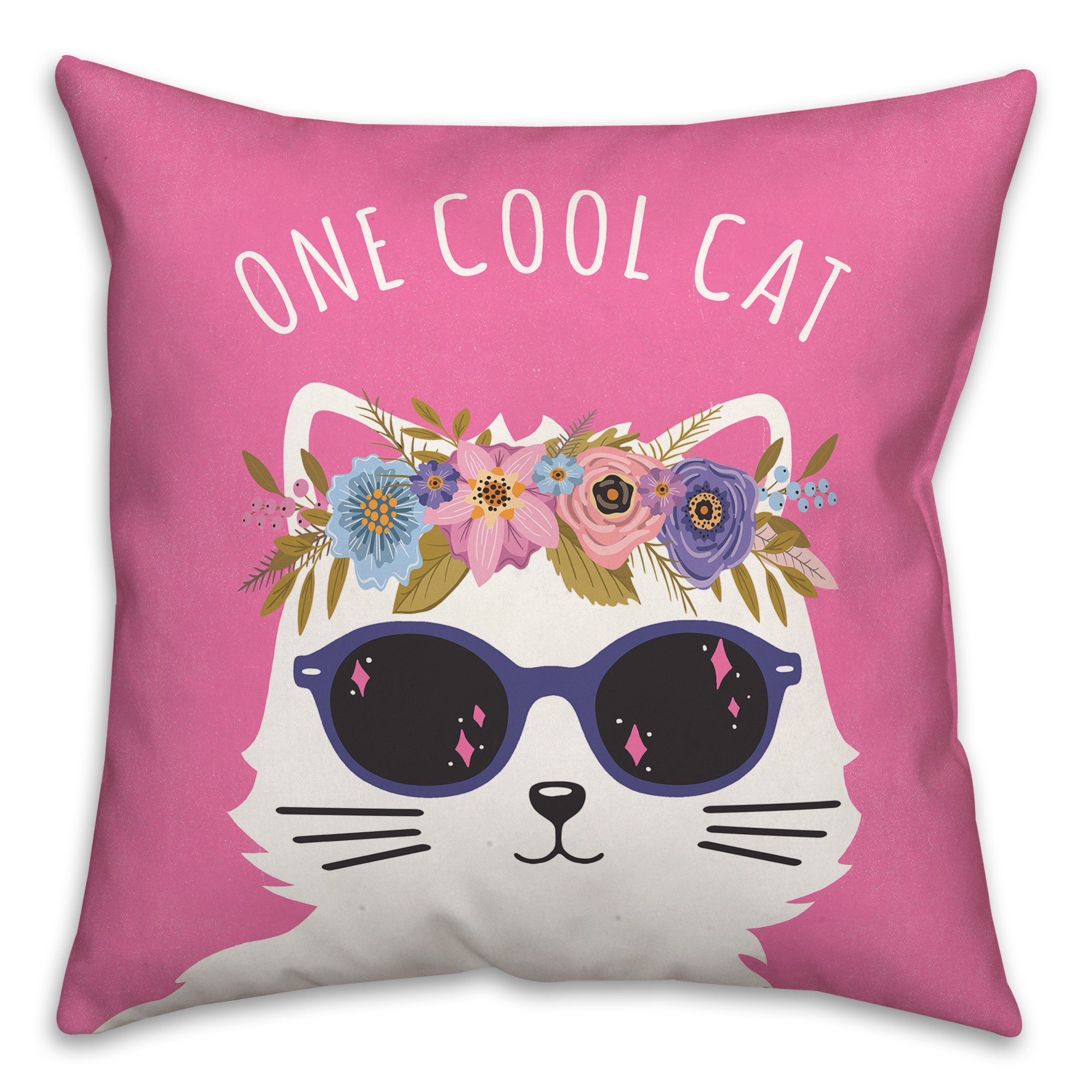 Cool Cat 18x18 Personalized Spun Poly Pillow