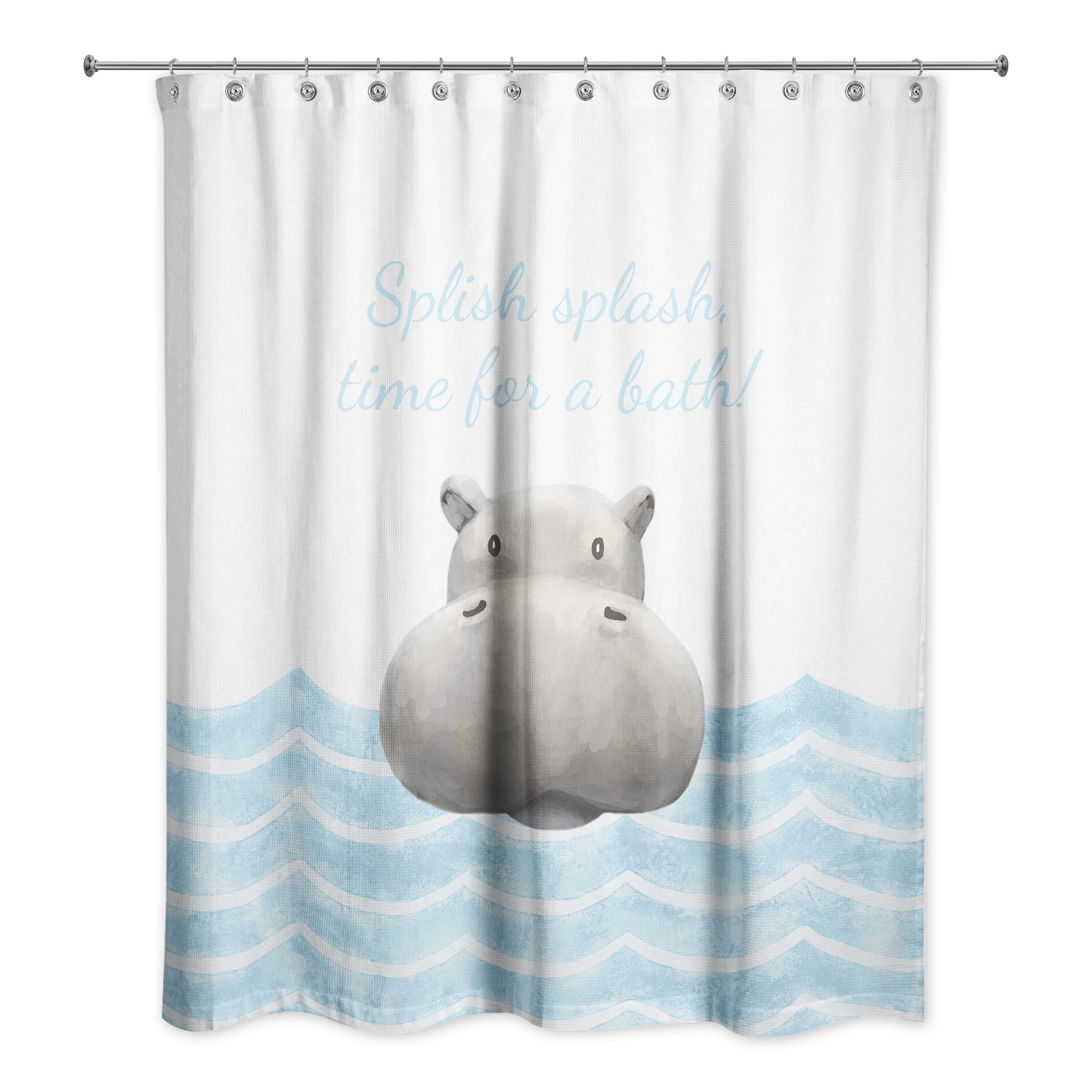 Bath Hippo 71x74 Shower Curtain