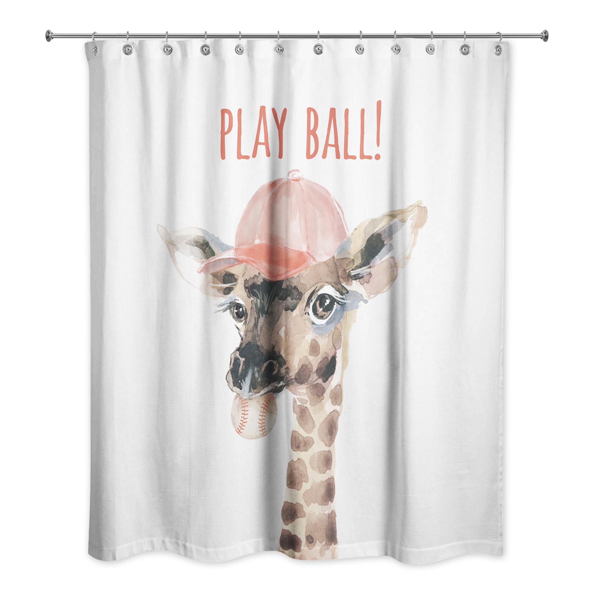 Baseball Giraffe 71x74 Shower Curtain