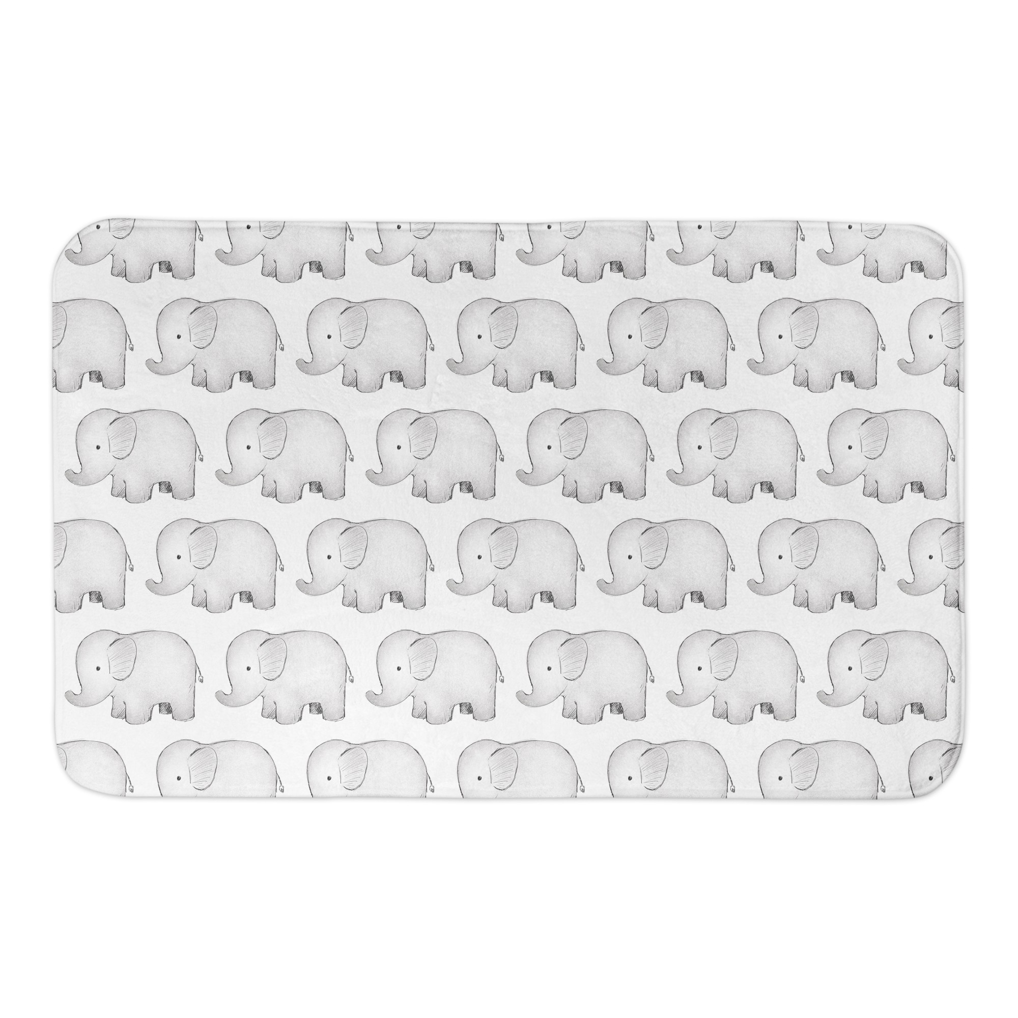 Elephant Pattern 34x21 Bath Mat