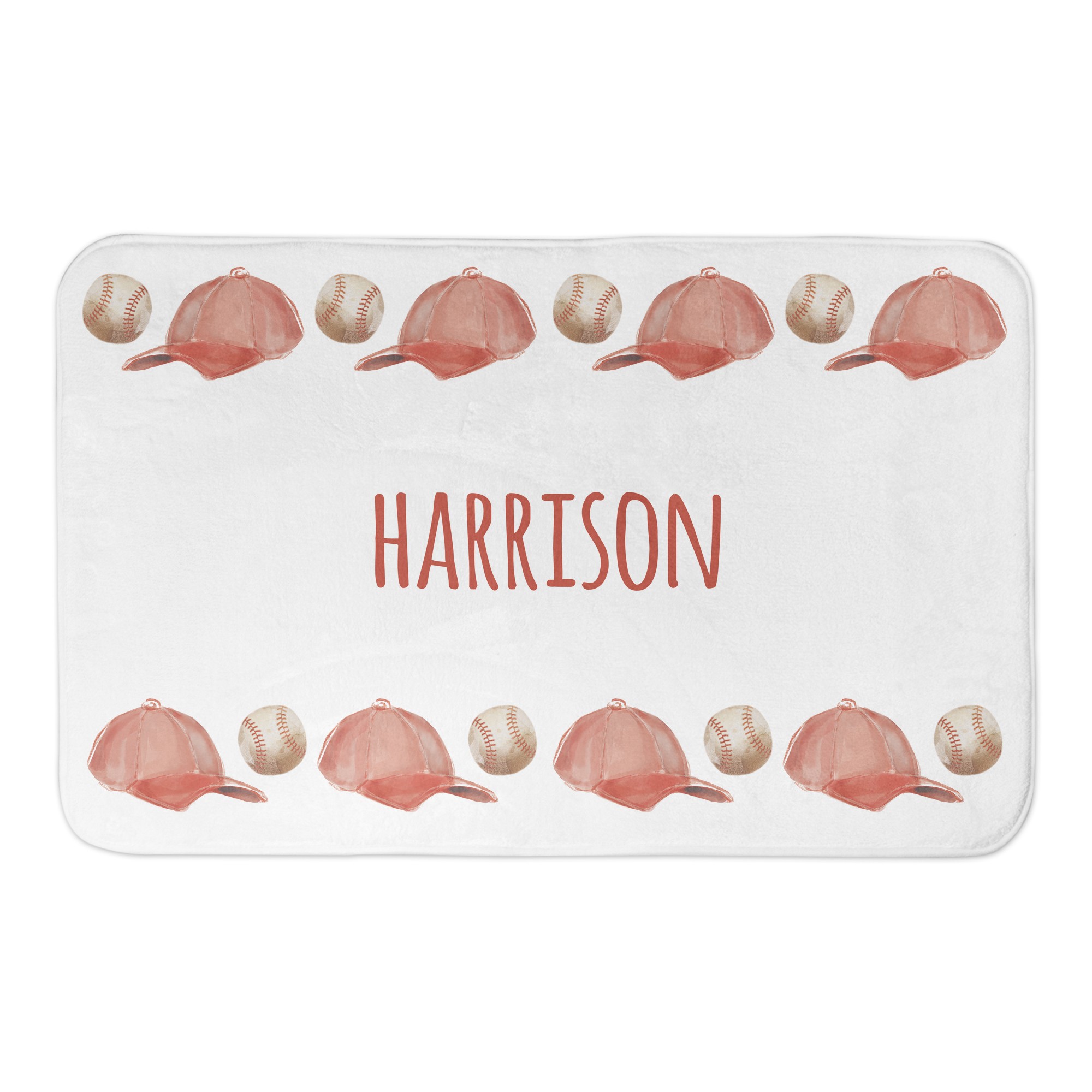 Baseball Pattern 34x21 Personalized Bath Mat