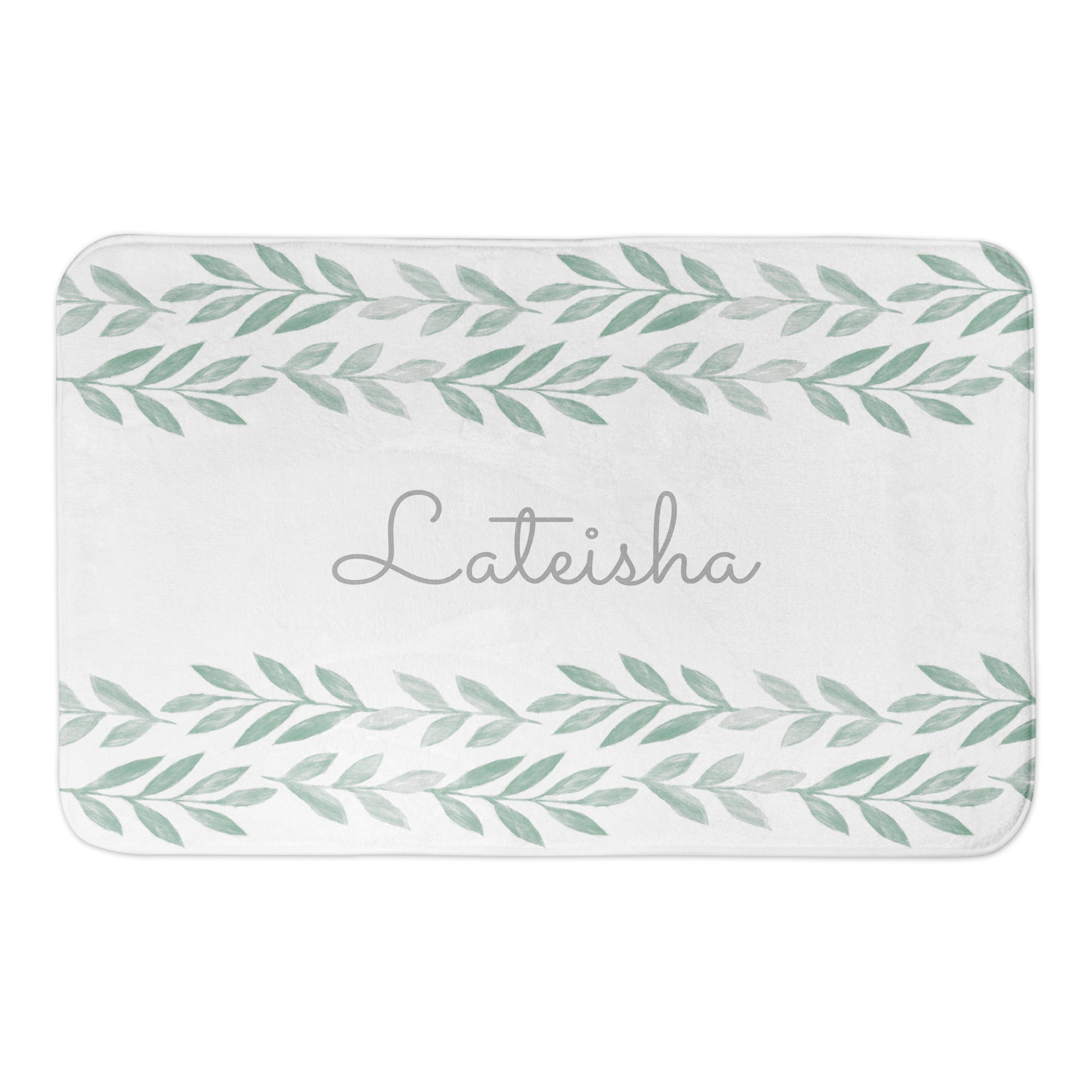 Botanical Leaves 34x21 Personalized Bath Mat