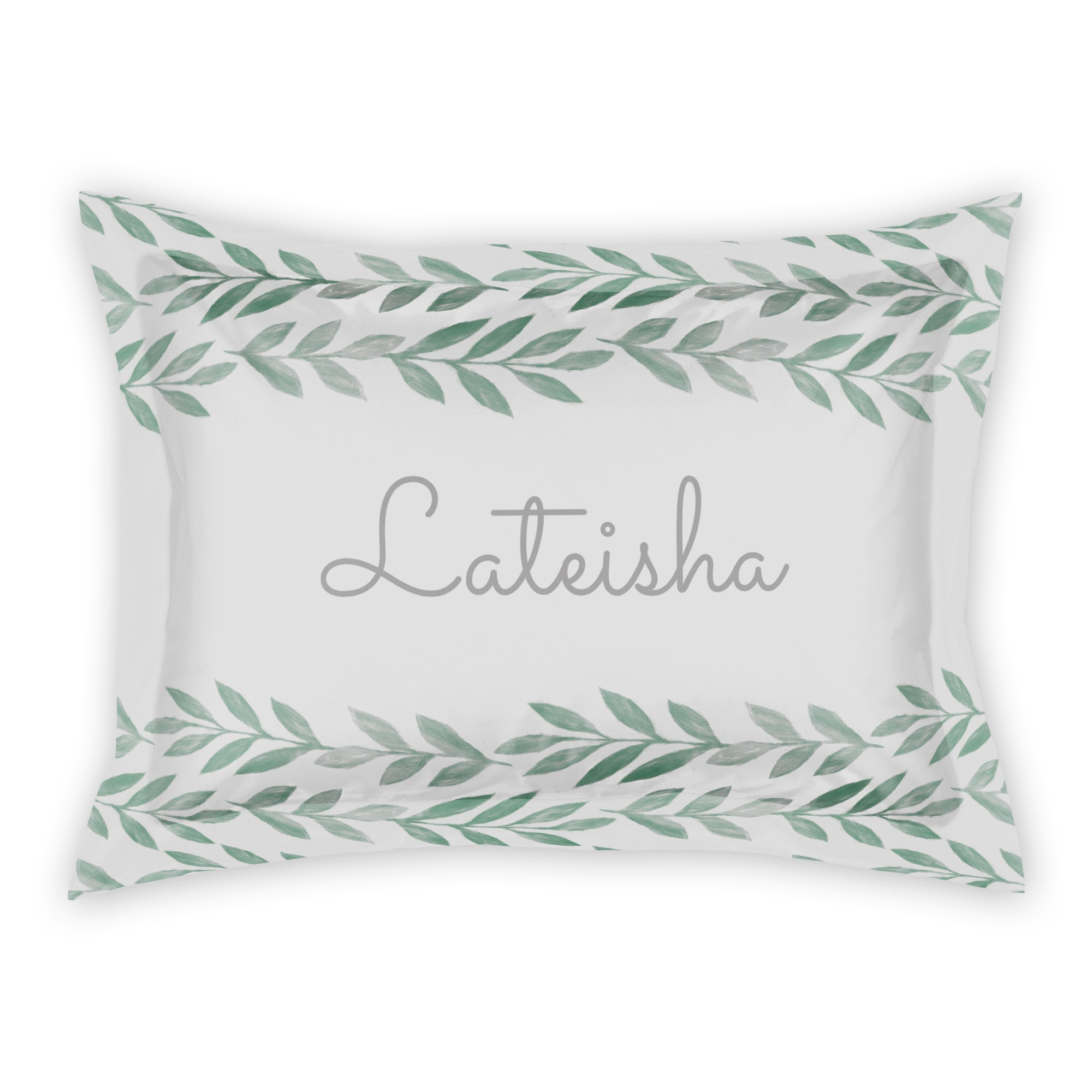 Botanical Leaves Standard Personalized Brushed Poly Sham