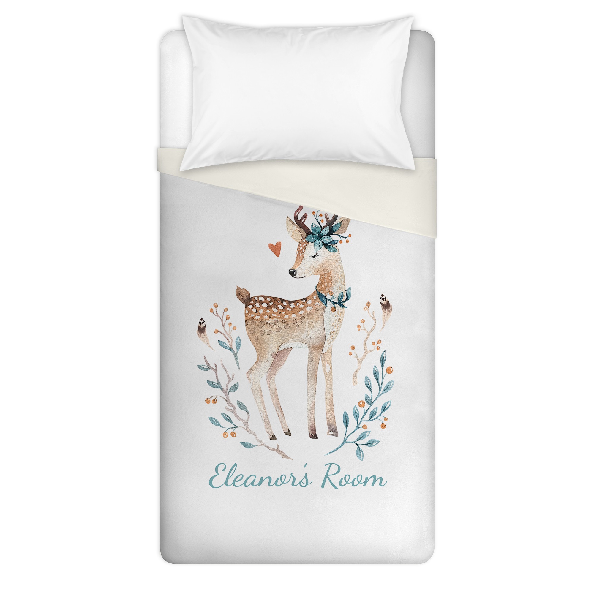 Boho Deer Twin Personalized Brushed Poly Duvet