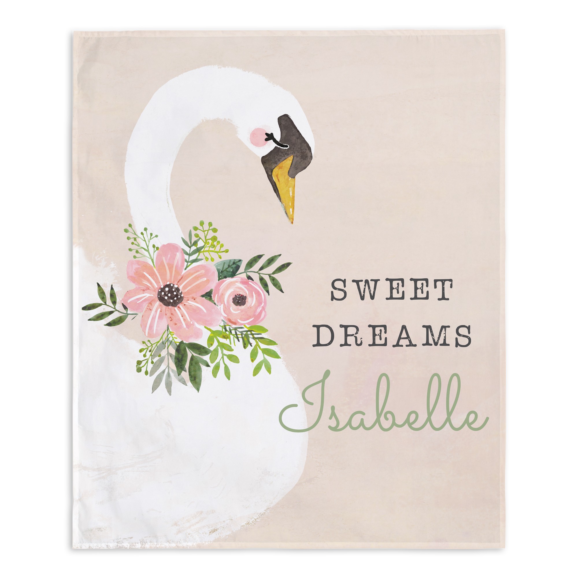Floral Swan 50x60 Personalized Tapestry
