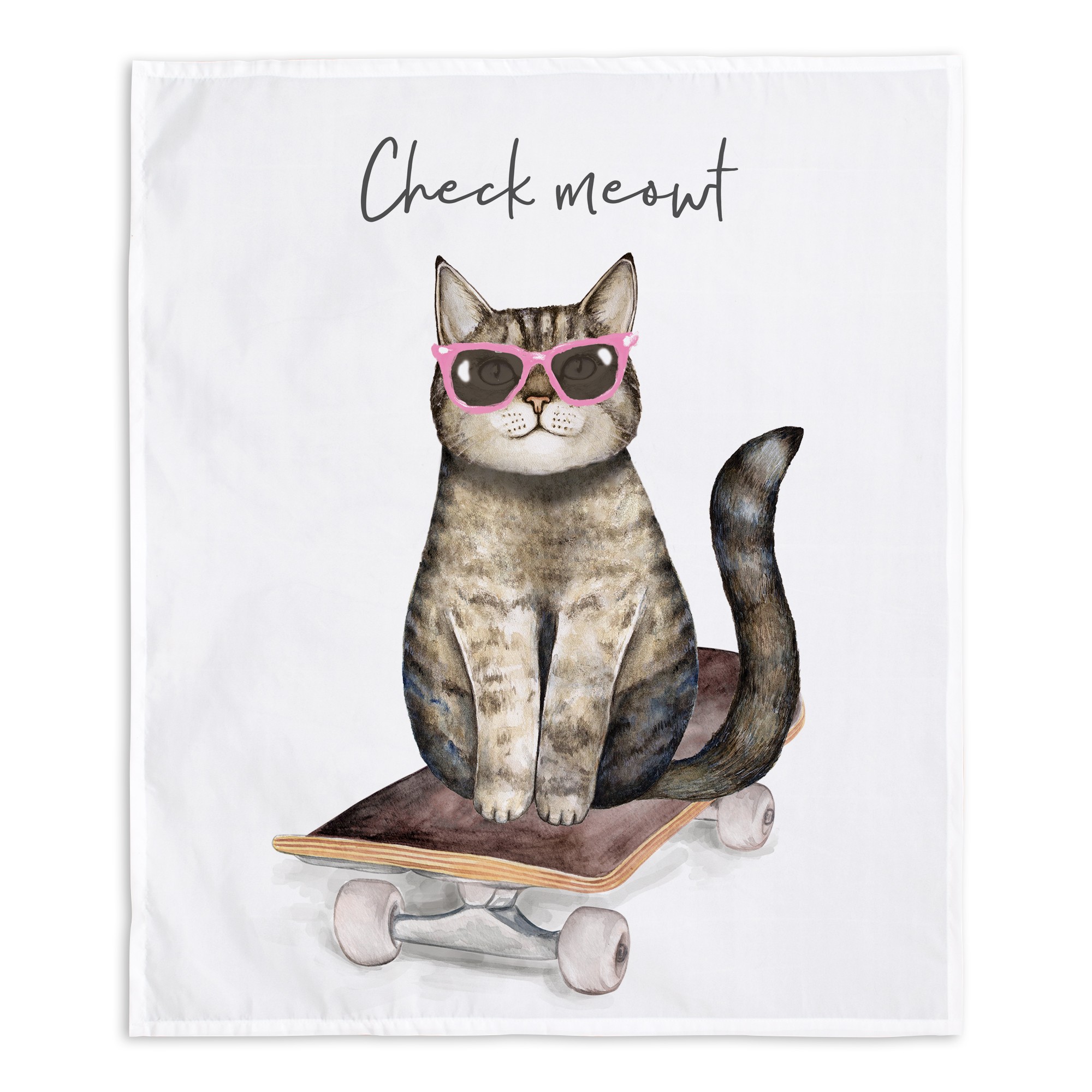 Cat on Skateboard 30x40 Tapestry