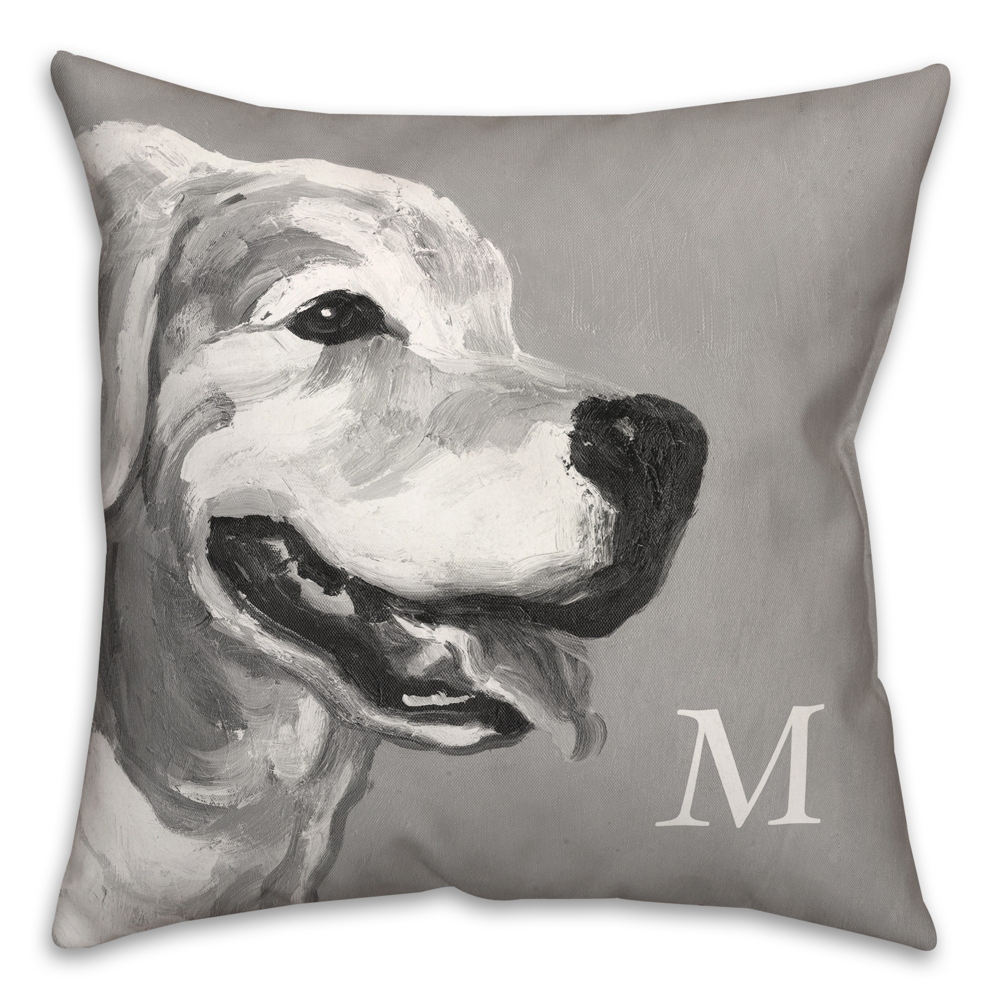 Grayscale Lab 18x18 Personalized Spun Poly Pillow