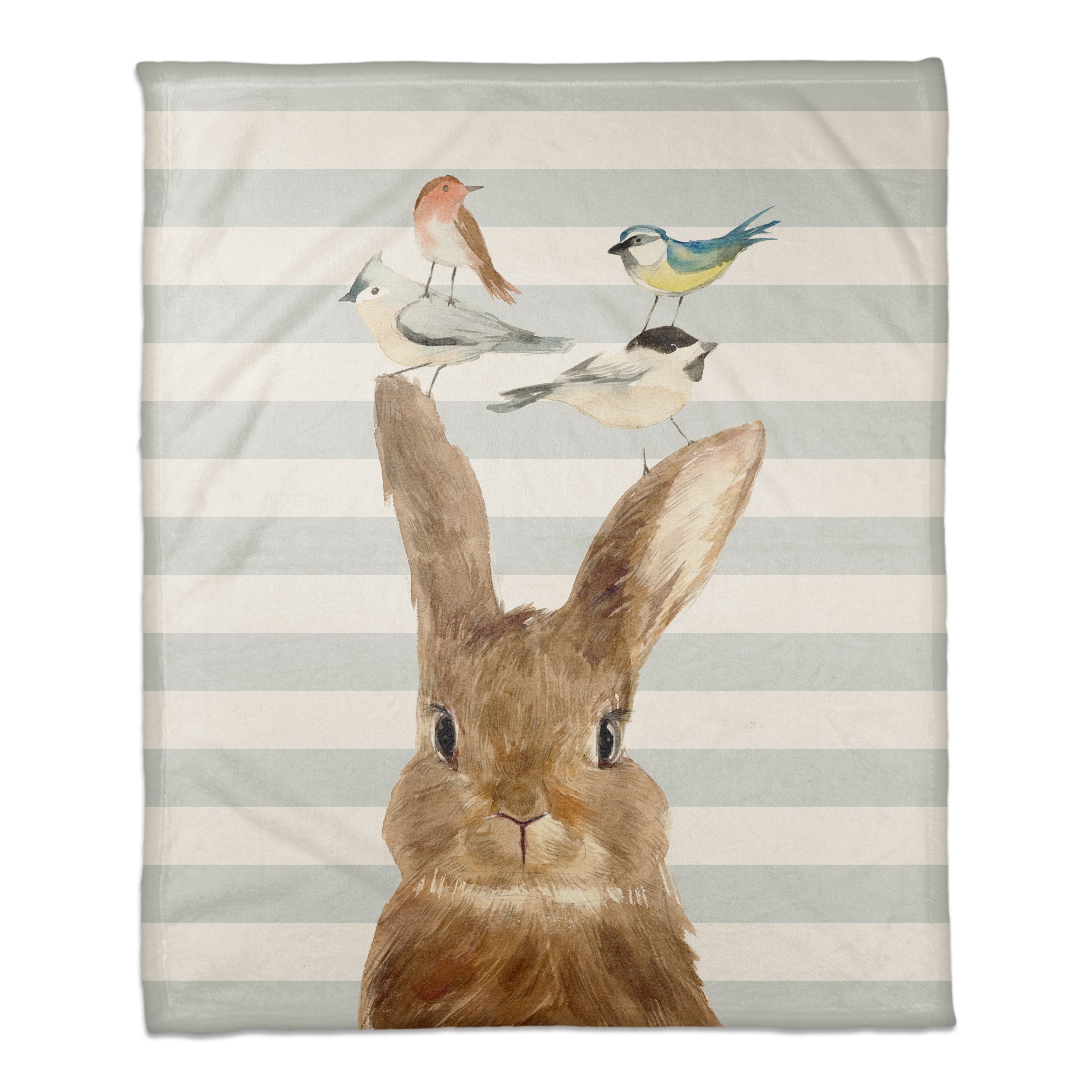 Rabbit and Birds 50x60 Coral Fleece Blanket
