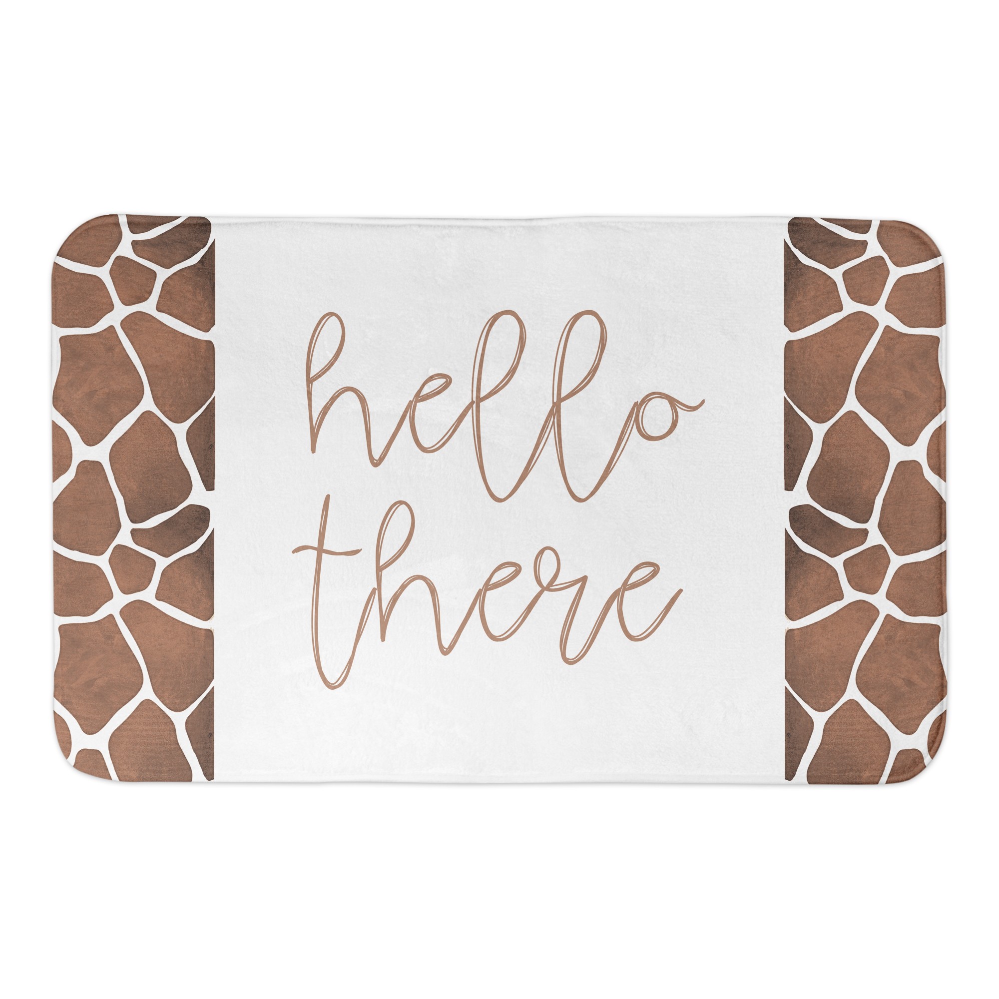Hello There Giraffe Pattern 34x21 Bath Mat