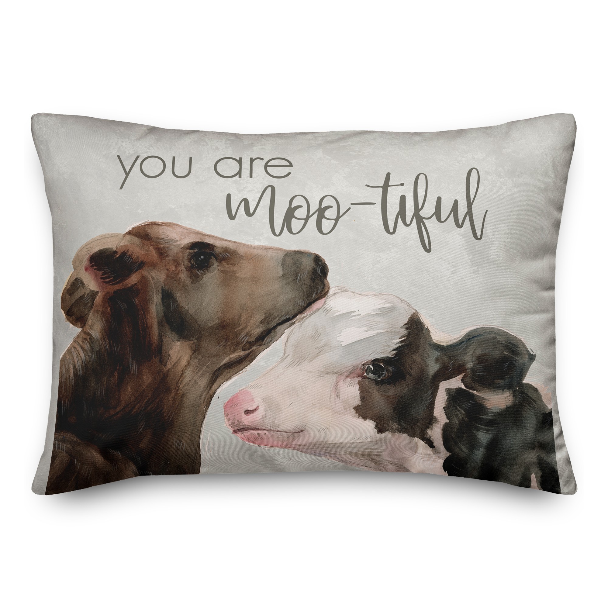 Watercolor Cows 14x20 Spun Poly Pillow