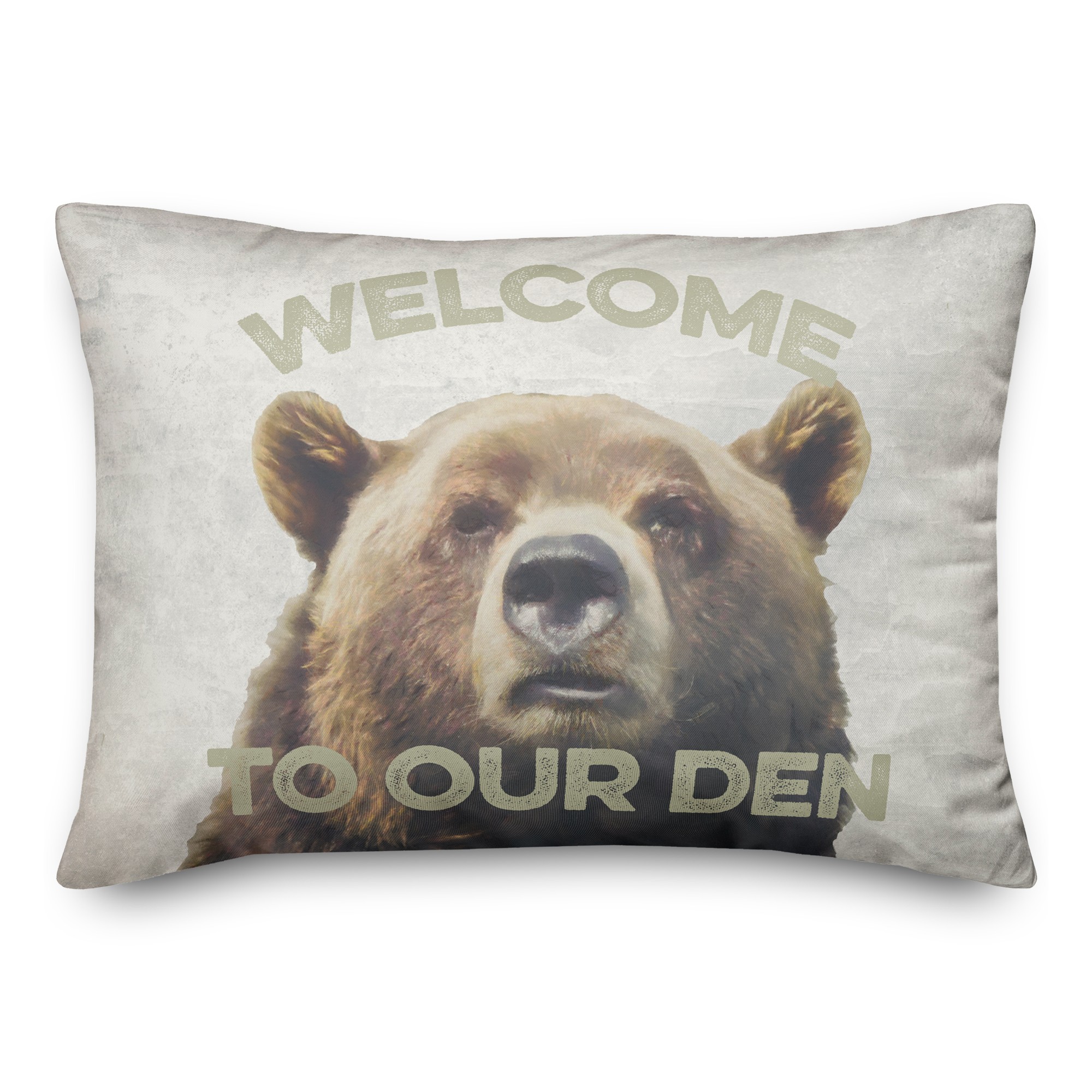 Welcome Den Bear 14x20 Spun Poly Pillow