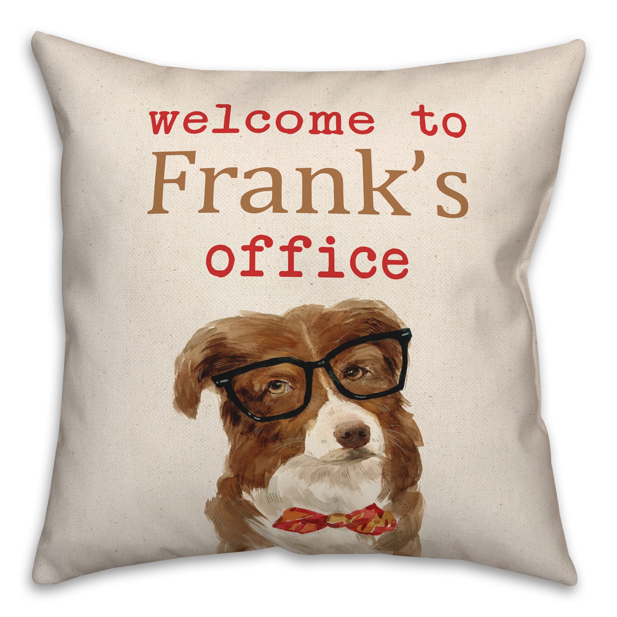 Dog's Office 18x18 Personalized Spun Poly Pillow