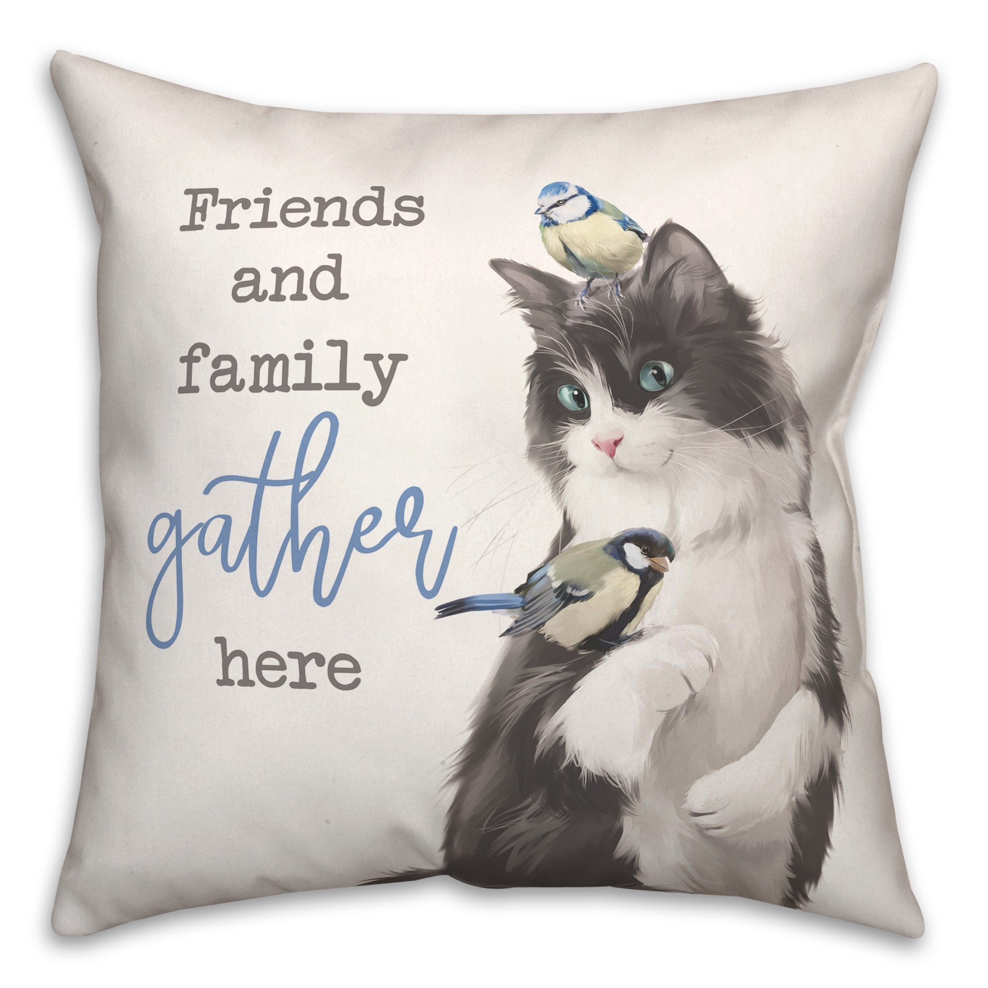 Kitty and Friends 18x18 Spun Poly Pillow